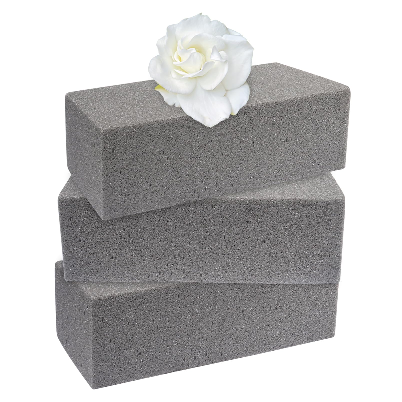 Nwvuop 3Pcs Floral Foam Blocks (9.0" L x 4.13" W x 2.75" H) Dry Flower Foam for Flower Arrangements Florist Supplies for Arts Crafts & Weddings(Grey)