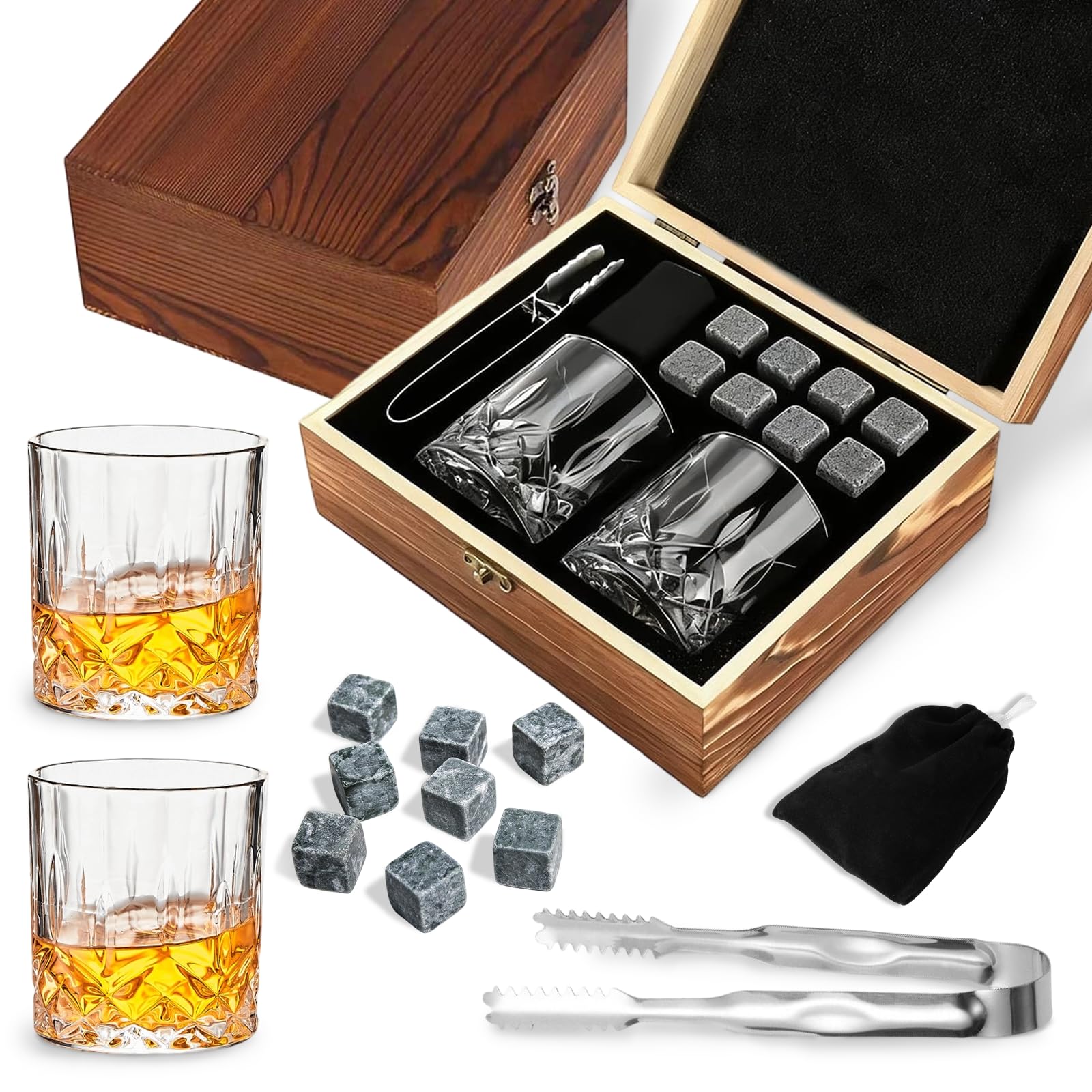 Coffret cadeau à whisky avec verres en cristal pour vos soirées de dégustation entre amis