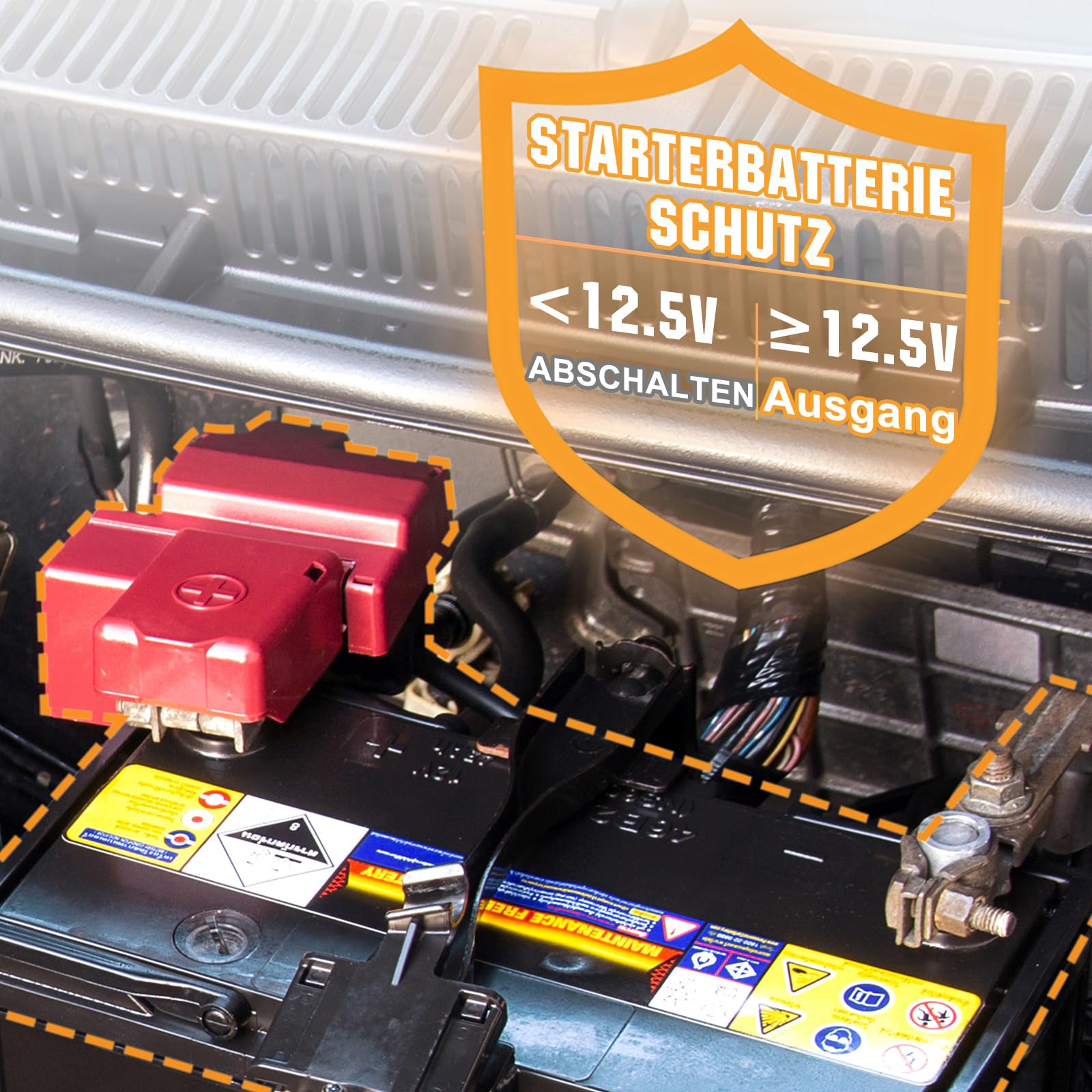 ECO-WORTHY Ladebooster 12V 40A DC-DC Batterieladegerät für LiFePO4 Batterie,Gel, Ladebooster für Wohnmobilen, Wohnwagen