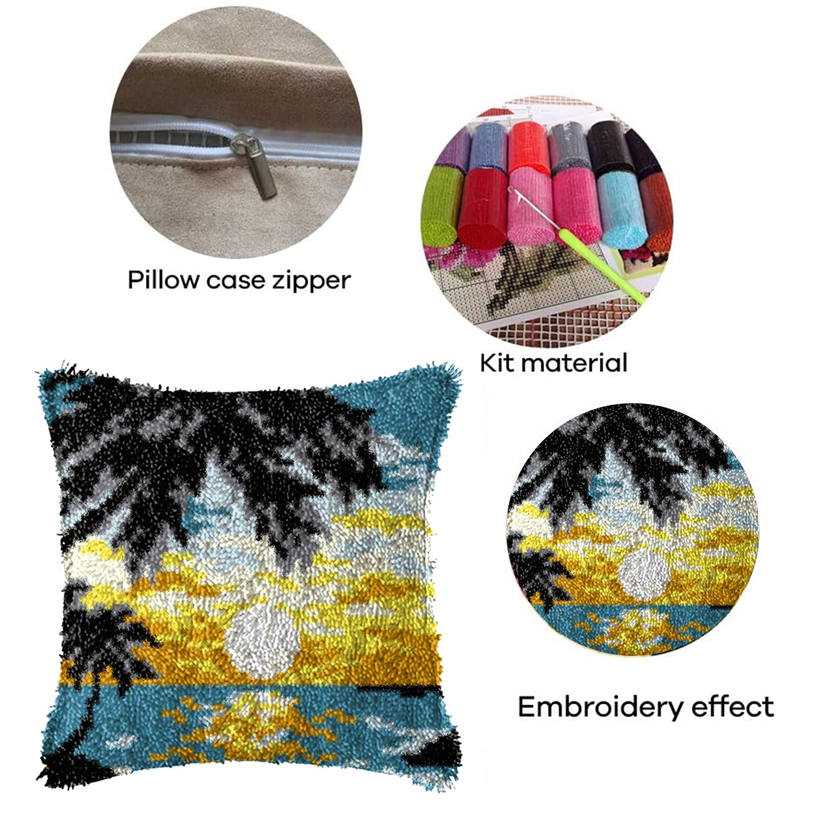 Taxpy Knüpfset Für Kissen - Sonnenblumen & Meerschweinchen Design 43x43cm