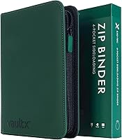Vista 14 de Vault X Carpeta de 4 bolsillos con cremallera para tarjetas, 160 tarjetas, material de álbum Exo-Tec premium, 20 páginas de carga lateral, carpeta