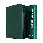 Vault X 4 Pocket Trading Card Zip Binder, 160 cards, Premium Exo-Tec Album Material, 20 Side-Loading Pages, Folder for Collectible Card Games, Sports, TCG (Green)