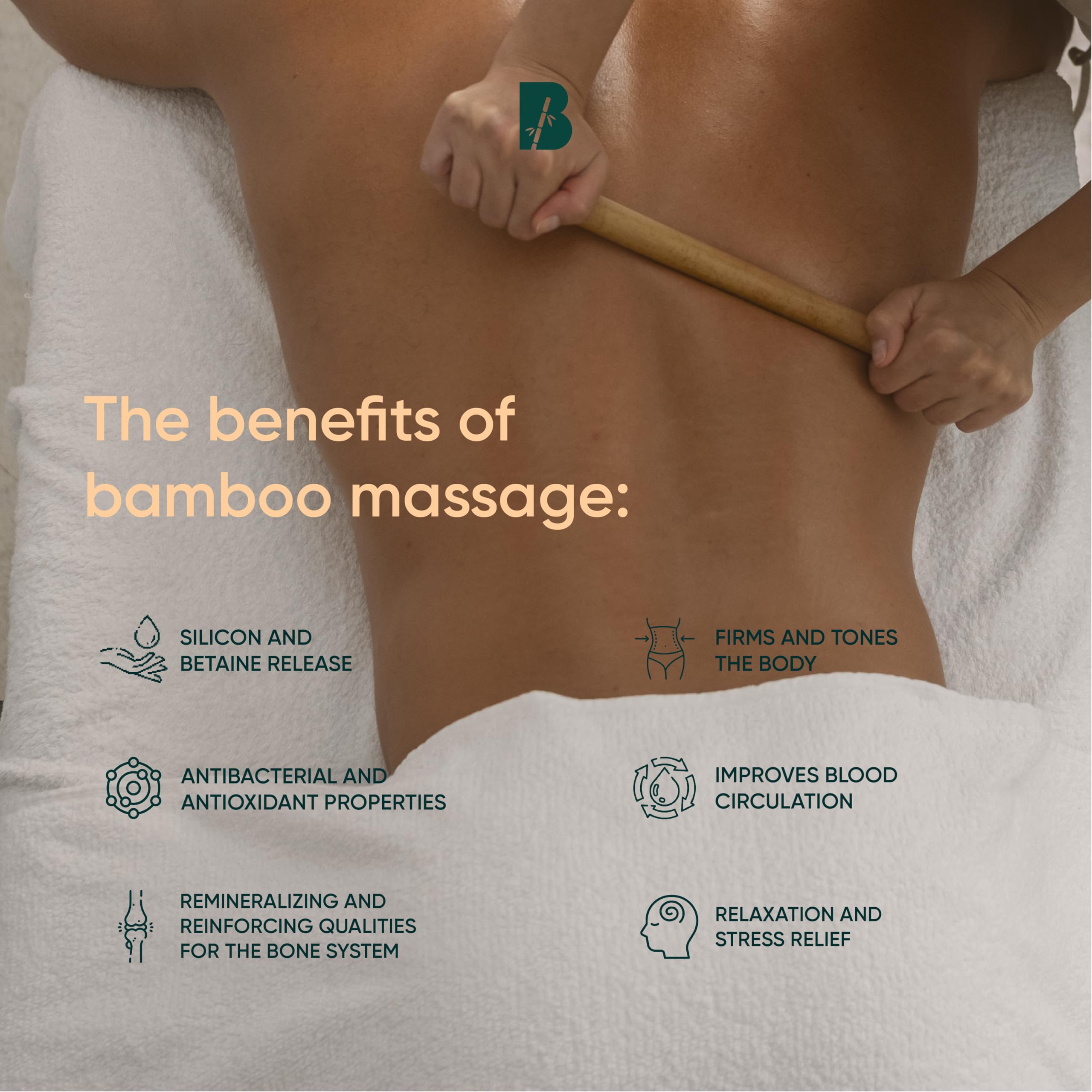 BAMBOOCOLIC Kit Massaggio Bambù - ideale per Massaggio Viso e Corpo Professionale, Canne Bambù non trattato chimicamente, Proprietà Antibatteriche e Antiossidanti (KIT MASSAGGIO, 9 STICKS)
