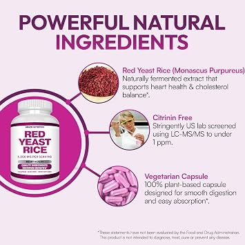 Arazo Nutrition Red Yeast Rice Extract 1200 MG Per Serving Citrinin Free Supplement Vegetarian 120 Capsules