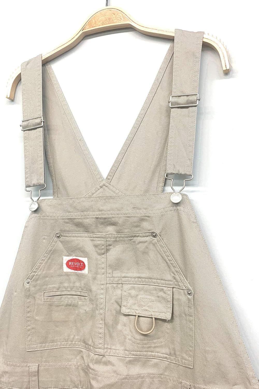 PLUS SIZE Women's Juniors Baggy Straight Leg Twill/Denim Overalls - Image 2