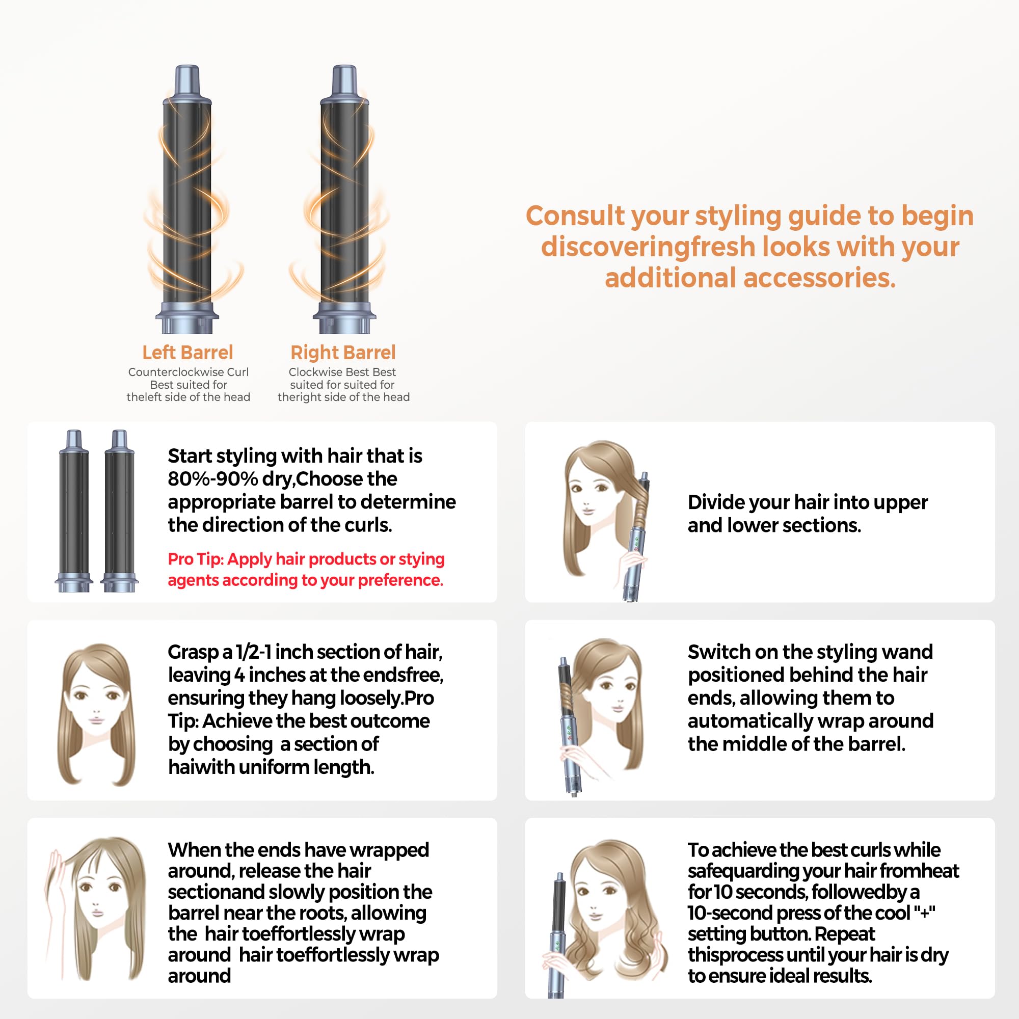 Air Styler & Spazzola Asciugacapelli 7 in 1, OKWRAP Hair Styler 110000 RPM Asciugacapelli ad Alta Velocità Asciugatura Rapida, Spazzola Modellante ad Aria Per Capelli Ricci, Volumizzante