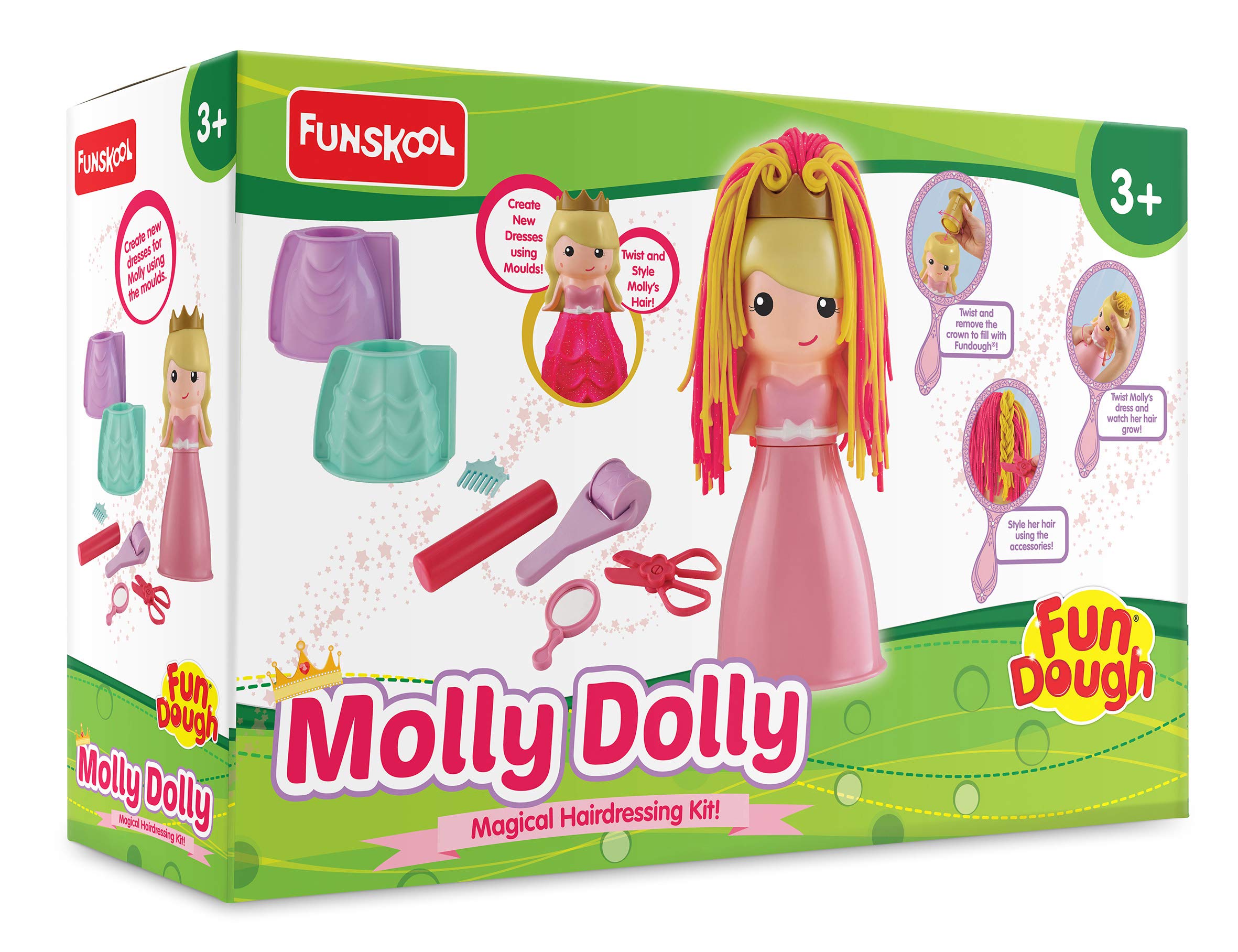 FUN DOUGH - Molly Dolly, Shaping and Sculpting, 3years +, Multi-Colour