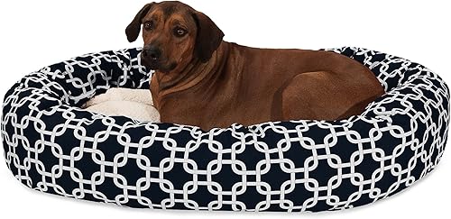 Miniatura 12 de Majestic Pet Cama calmante para perros de 40 pulgadas Links Sherpa lavable, acogedora cama redonda suave para perros con columna vertebral para
