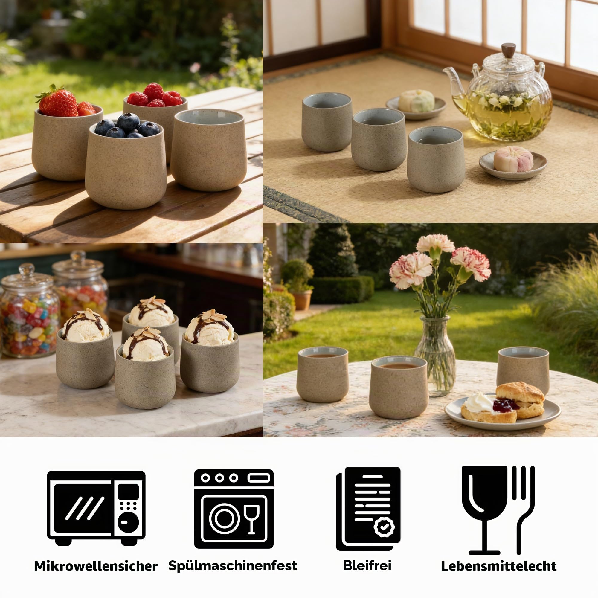 TEANAGOO Japanische Teetasse aus Keramik, 205 ml, Dunkelgrau, H4,Japanische Teetassen, Chinesische Teetasse, Asiatische Teetassen, Asiatische Teetassen, Teetasse Tee Tassen