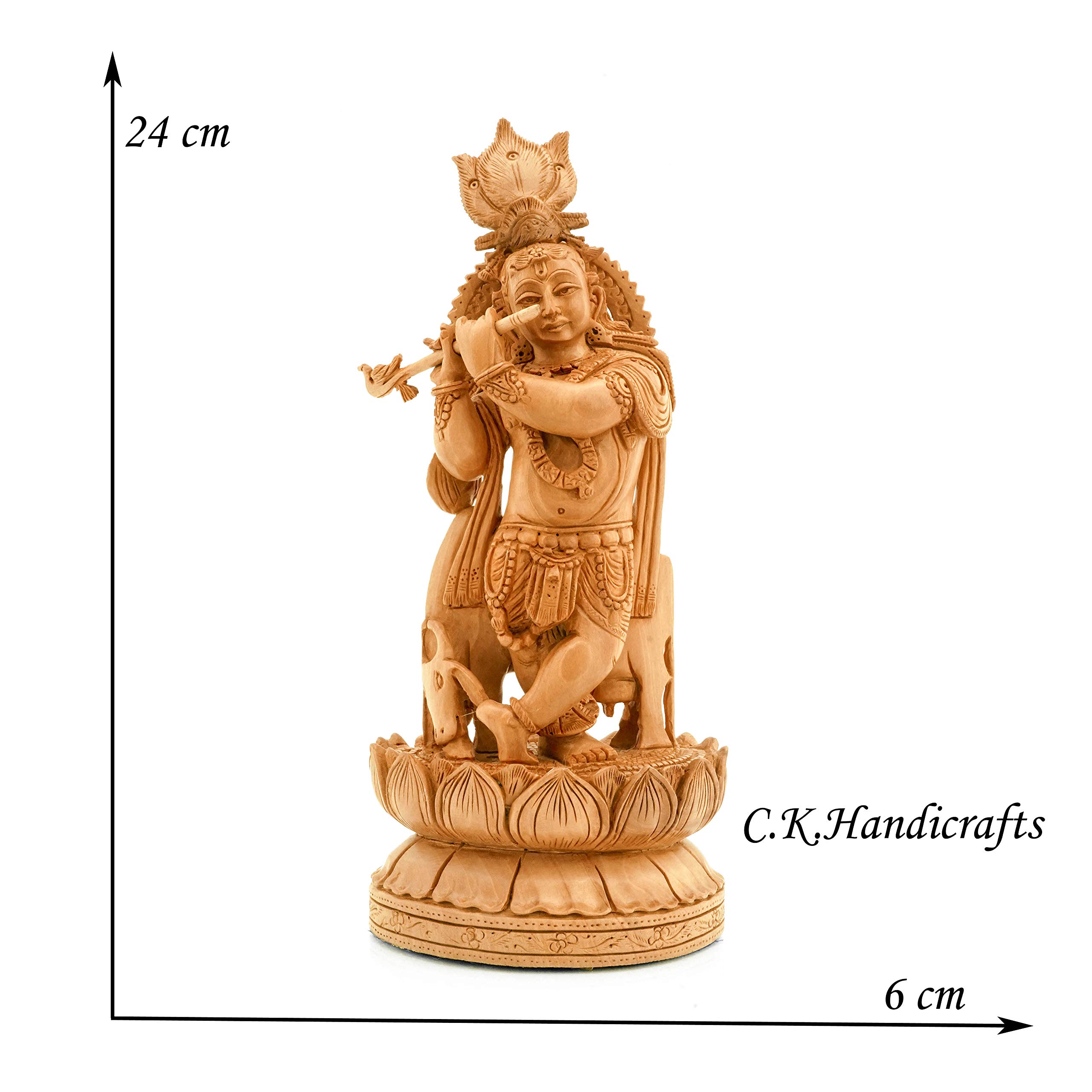 Amazon.co.jp: CKHandicrafts クリシュナ神像 ハンドメイド 神