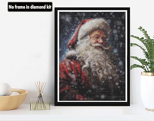 Miniatura 2 de VAIIEYO Kits de arte de diamantes para adultos, Papá Noel, kit de arte de diamantes 5D para principiantes, Navidad, pintura de bricolaje con