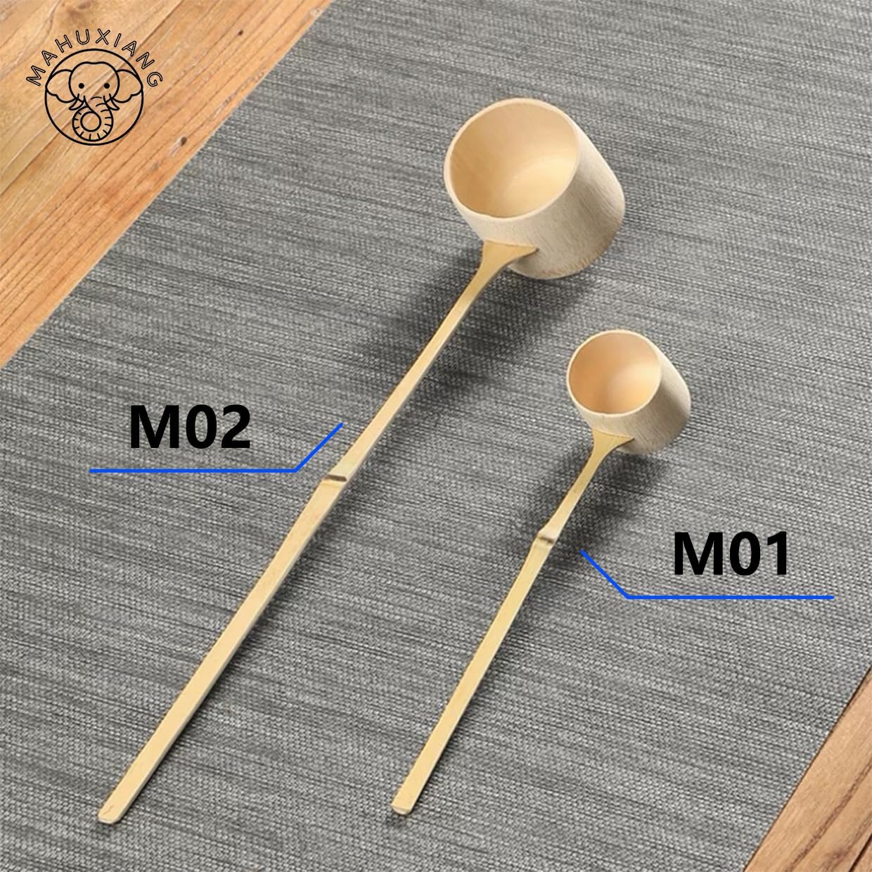 Bamboo Water Scoop - 6 Packs, Extended Long Handle Dipper for Tea Ceremony, Sauna & Garden, Traditional Handcrafted Ladle for Watering Plants (13-14.17 Inch)