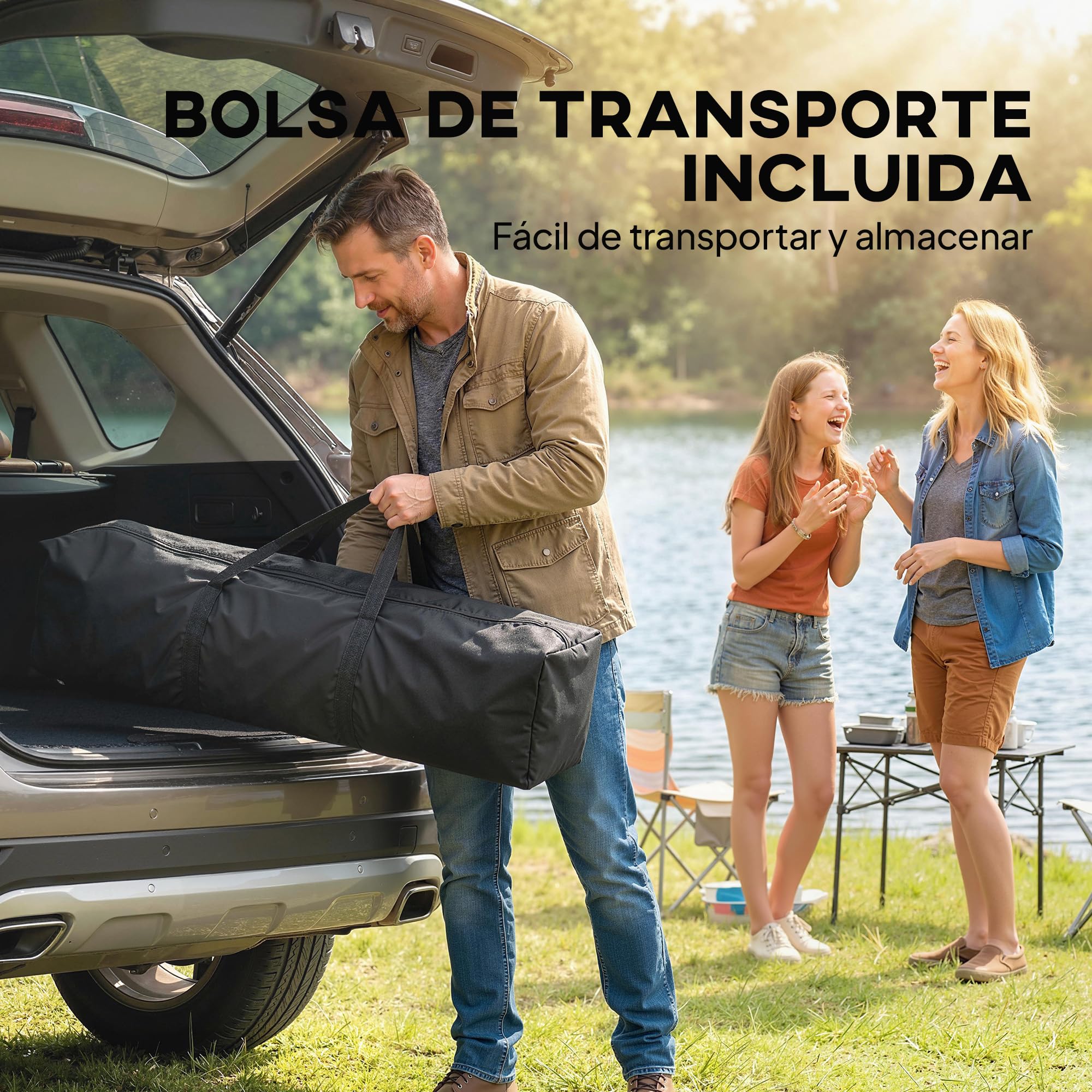 Outsunny Carpa Plegable 3,5x3,5 m, Pop-up, Cenador Pabellón de Jardín con Doble Techo, Cierre Central, UPF50+, Altura Ajustable de 3 Niveles y Bolsa de Transporte, Gazebo para Fiestas, Exterior, Gris