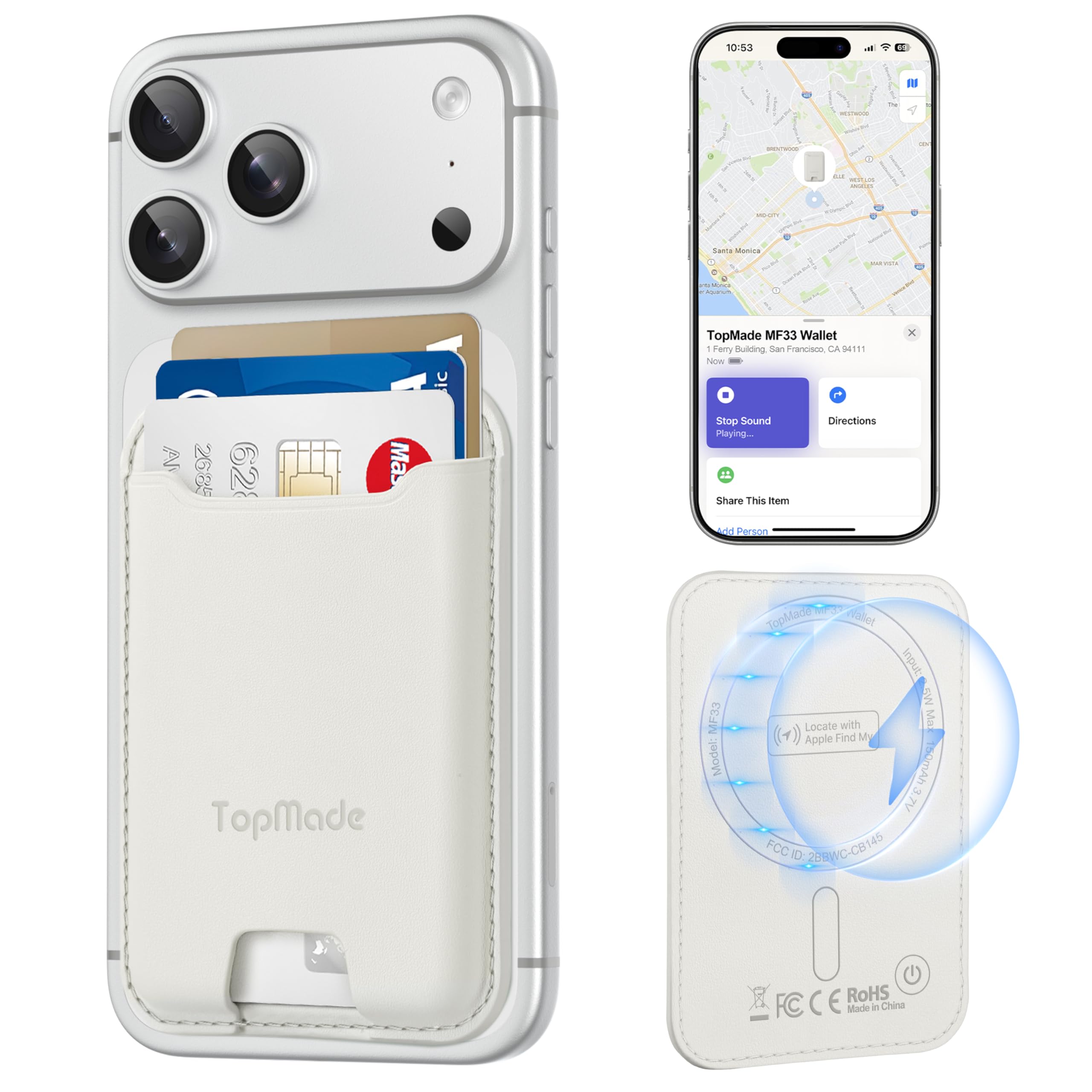 for Magsafe Wallet, Works with Apple Find My, Strongest Magnetic Wallet for iPhone 17/16/15/14/13/12 Series, Leather Magnetic Card Holder with