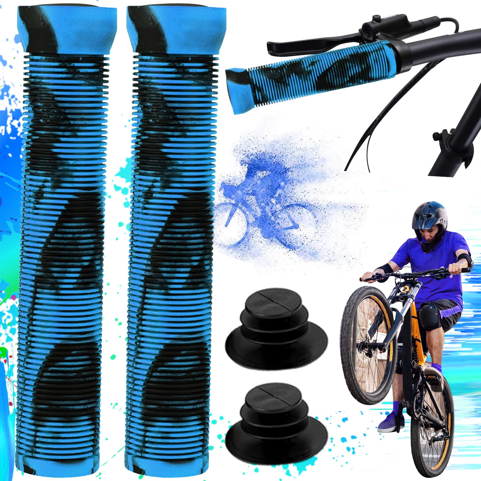 4 impugnature per manubrio di bici per bambini, in gomma