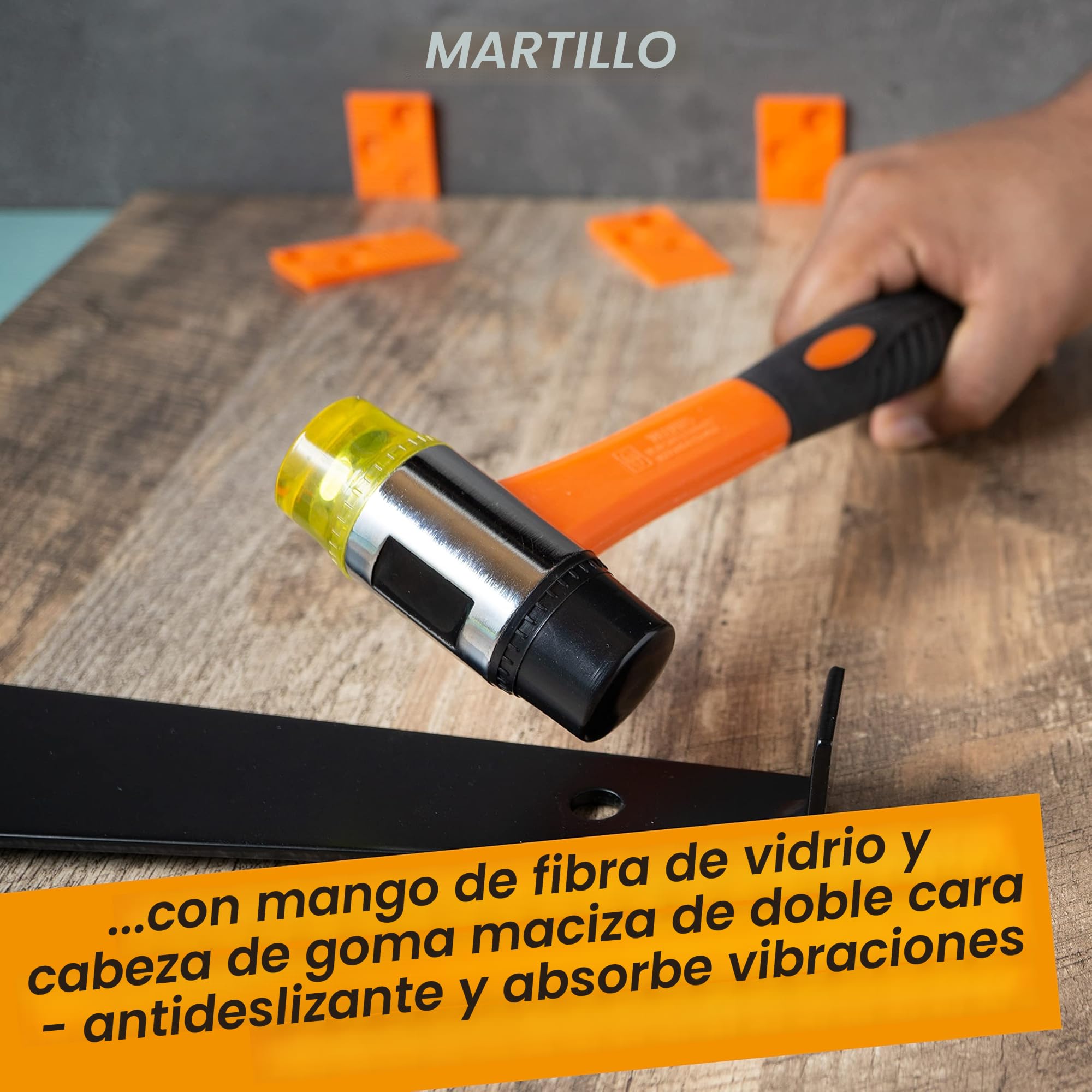 Hinrichs Kit de Colocación de Suelo Laminado - Juego Completo de 46 Piezas - Kit Instalación Suelo Laminado y Herramientas de Colocación de Suelos - Colocación de Laminado