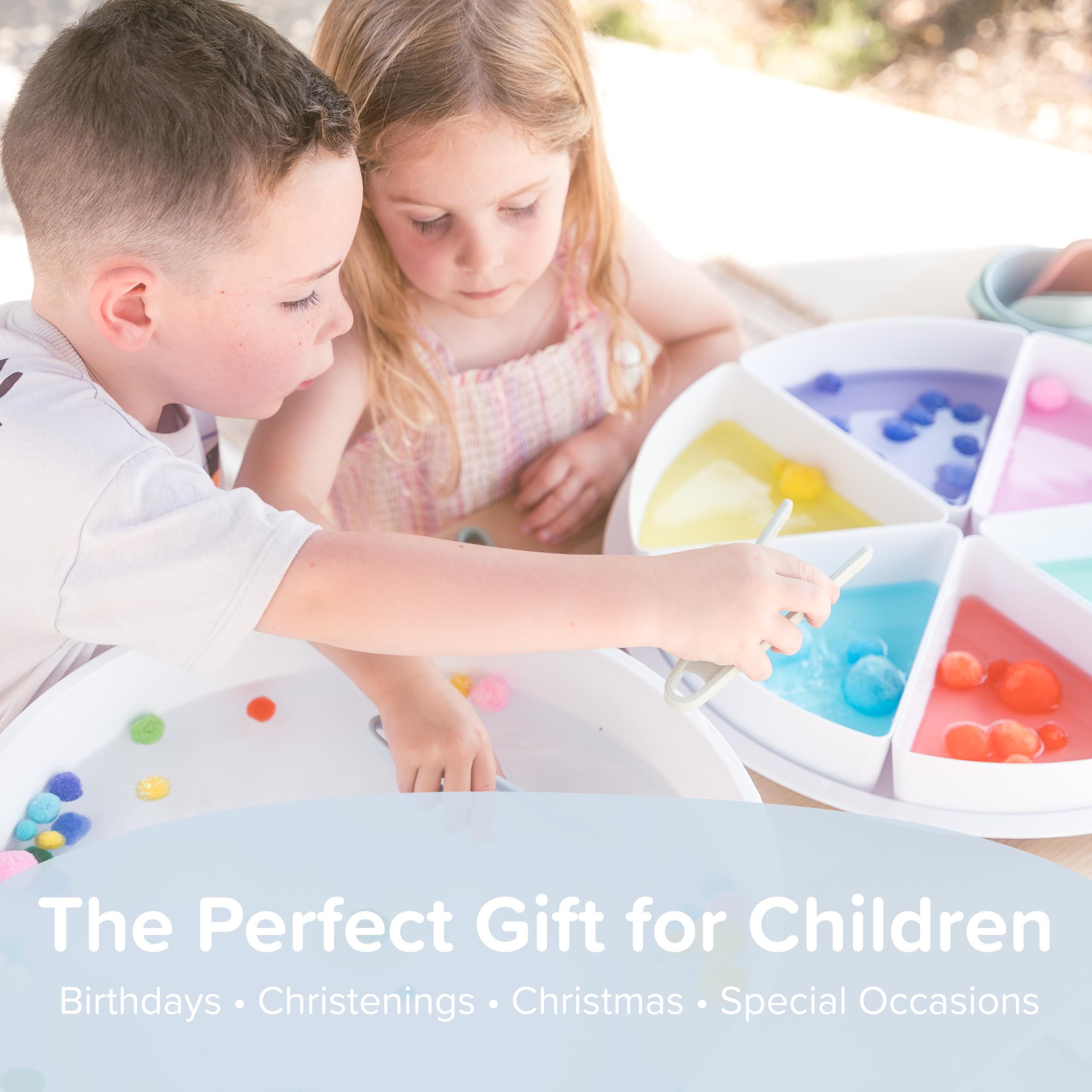 Inspire My Play Starter Bundle - Poubelle Sensorielle avec Couvercle et Inserts de Rangement Amovibles
