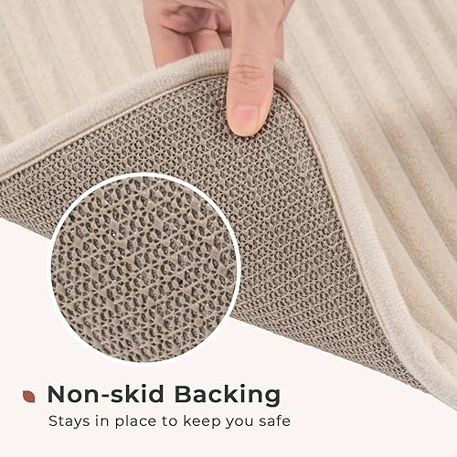 Miniatura 6 de FRESHMINT Alfombra de baño de espuma viscoelástica ultrasuave con infusión de carbón de 17 x 24 pulgadas, alfombras de baño para baño,