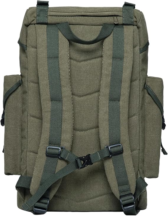 KAUKKO Vintage Casual polyster and Leather Rucksack Backpack