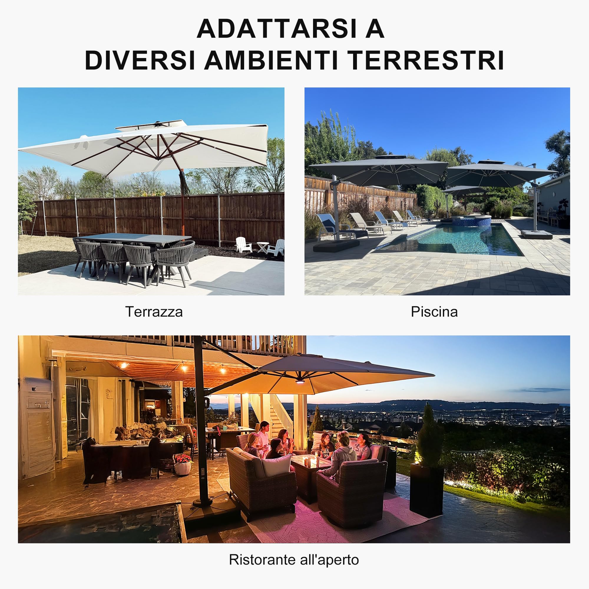 PURPLE LEAF Base per Ombrellone 80 x 80 x 20 cm, Da riempire con acqua o sabbia Fino a 100 kg