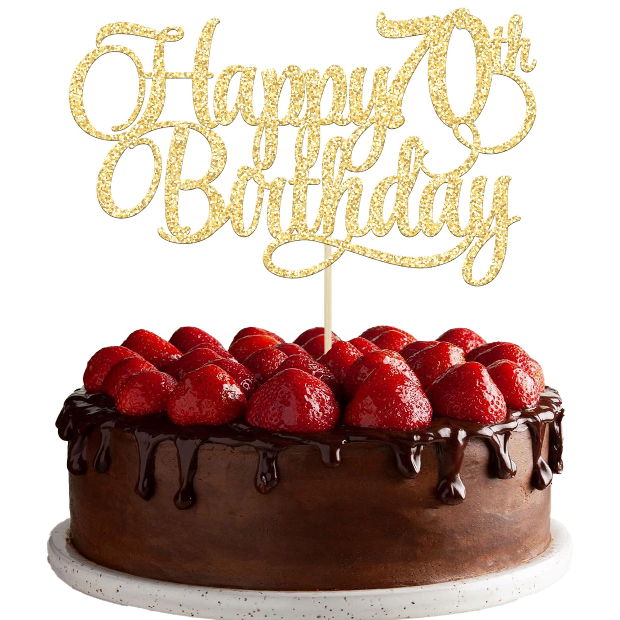1 Packung Cake Topper Happy 70th Birthday Gold Glitter Zahl 70 70 70 Jahre Geburtstag Cake Pick Dekoration für 70th Birthday Celebrating Anniversary Party Supplies