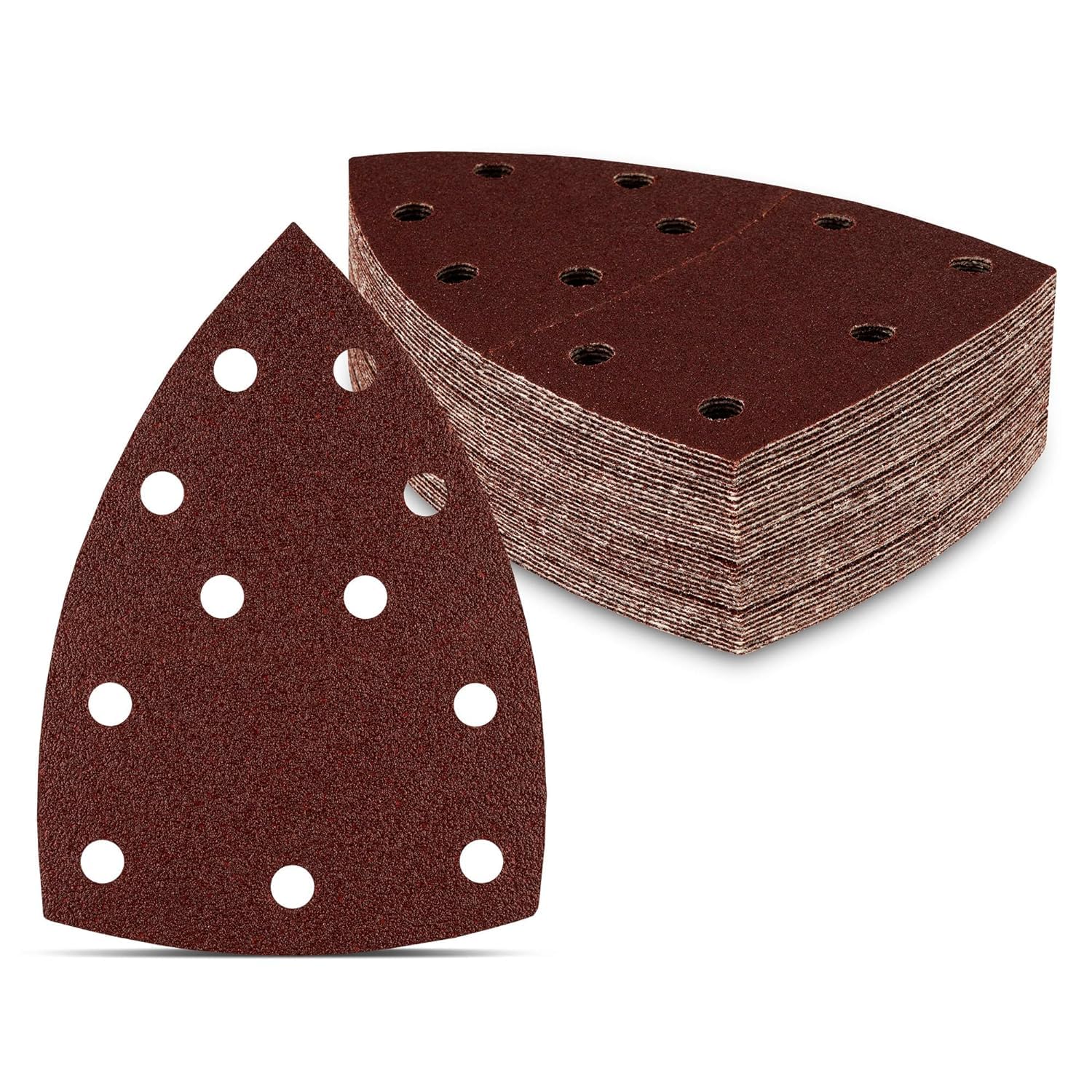 Prio-Triangle Sanding Sheets│ 50 Pieces │ 11-Holes │ 105 x 152 mm │ Grain 180 │ for Multi-Sander Bosch Prio Ventaro │ Triangle Grinding-Pads │ Sanding-Paper