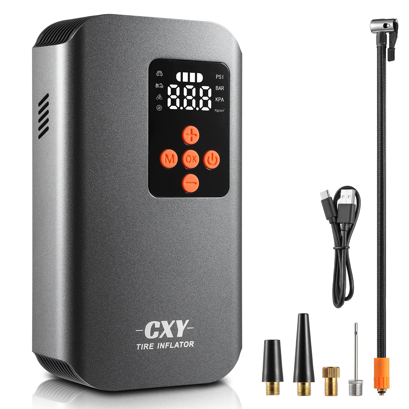 Amazon | Cxy 充電式 コードレス 電動 エアコンプレッサー 車 タイヤ