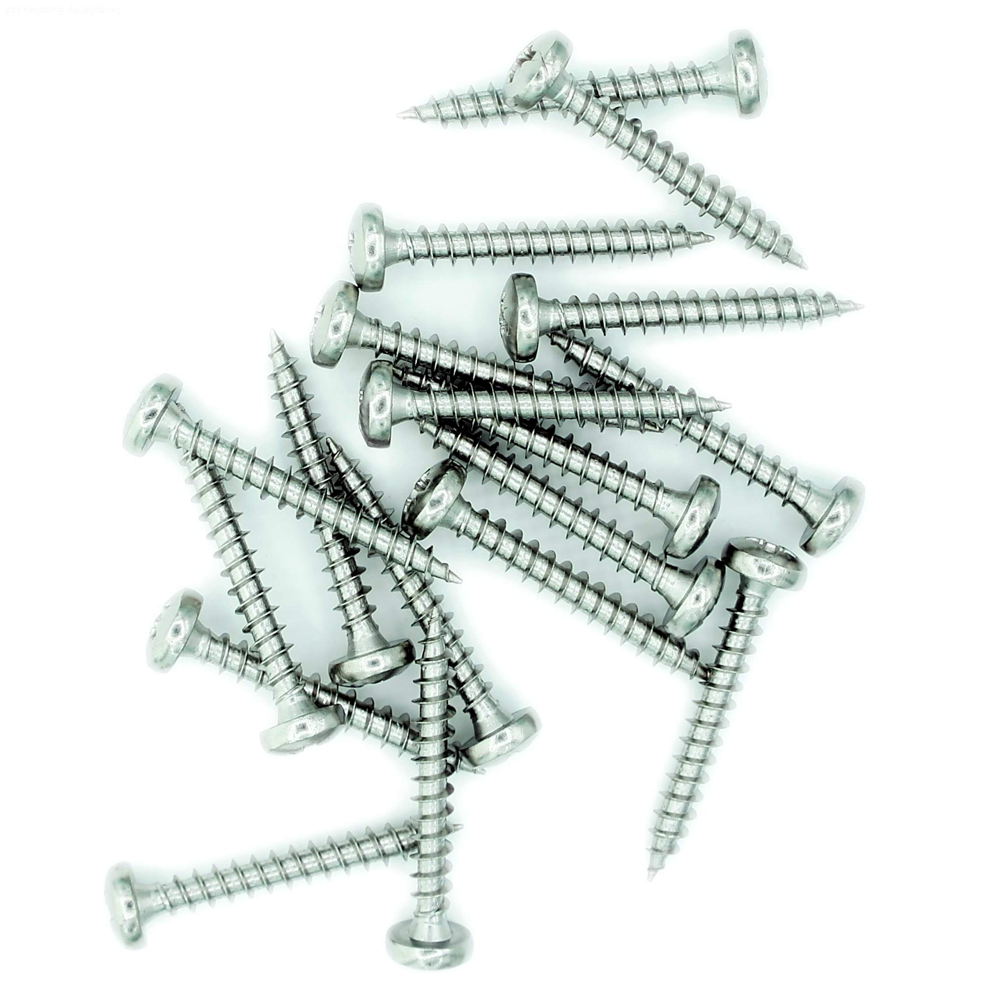 Singularity Supplies No.8 X 0.65 (4.5Mm X 16Mm) Pozi Pan Chipboard Screw - Stainless Steel (A2) (Pack Of 20)