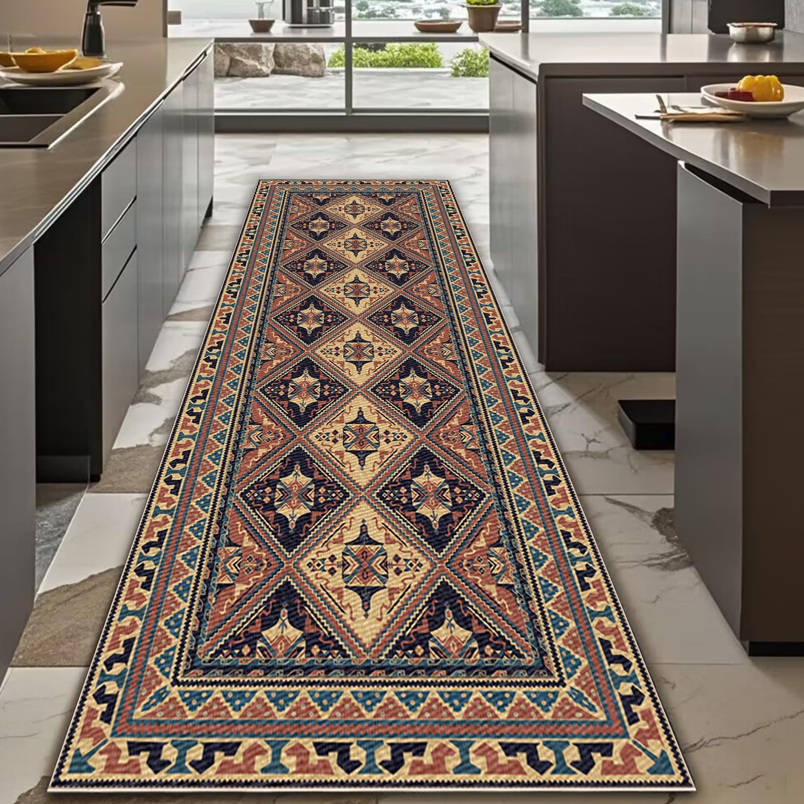 Tappeto Cucina Antiscivolo Lavabile 60 x 240 cm Tappetino Tappeti Runner Lungo Tappeto per Sala Cucina Tappeto Lungo per Corridoio Ingresso Cucina Bagno Lavanderia Interno Home Tappeto