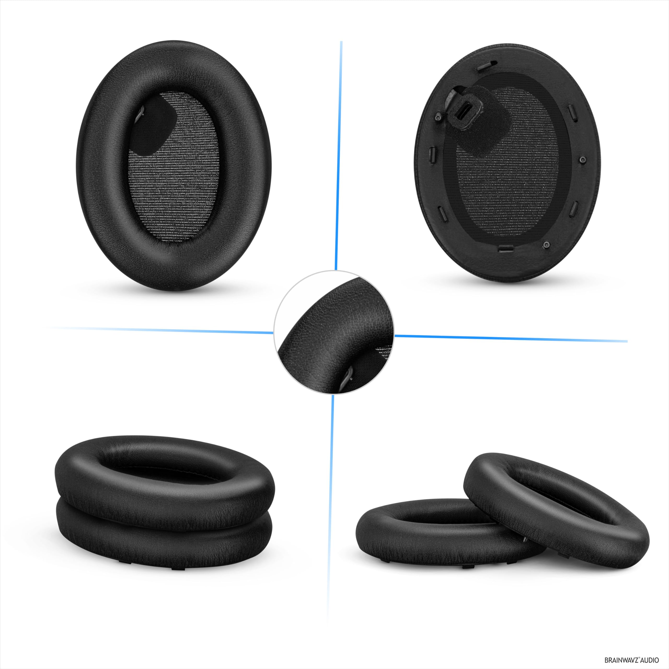 Cuscinetti auricolari in pelle di pecora per cuffie Sony WH-1000XM4, in vera pelle morbida, memory foam, extra comfort, resistenti e di lunga durata Brainwavz