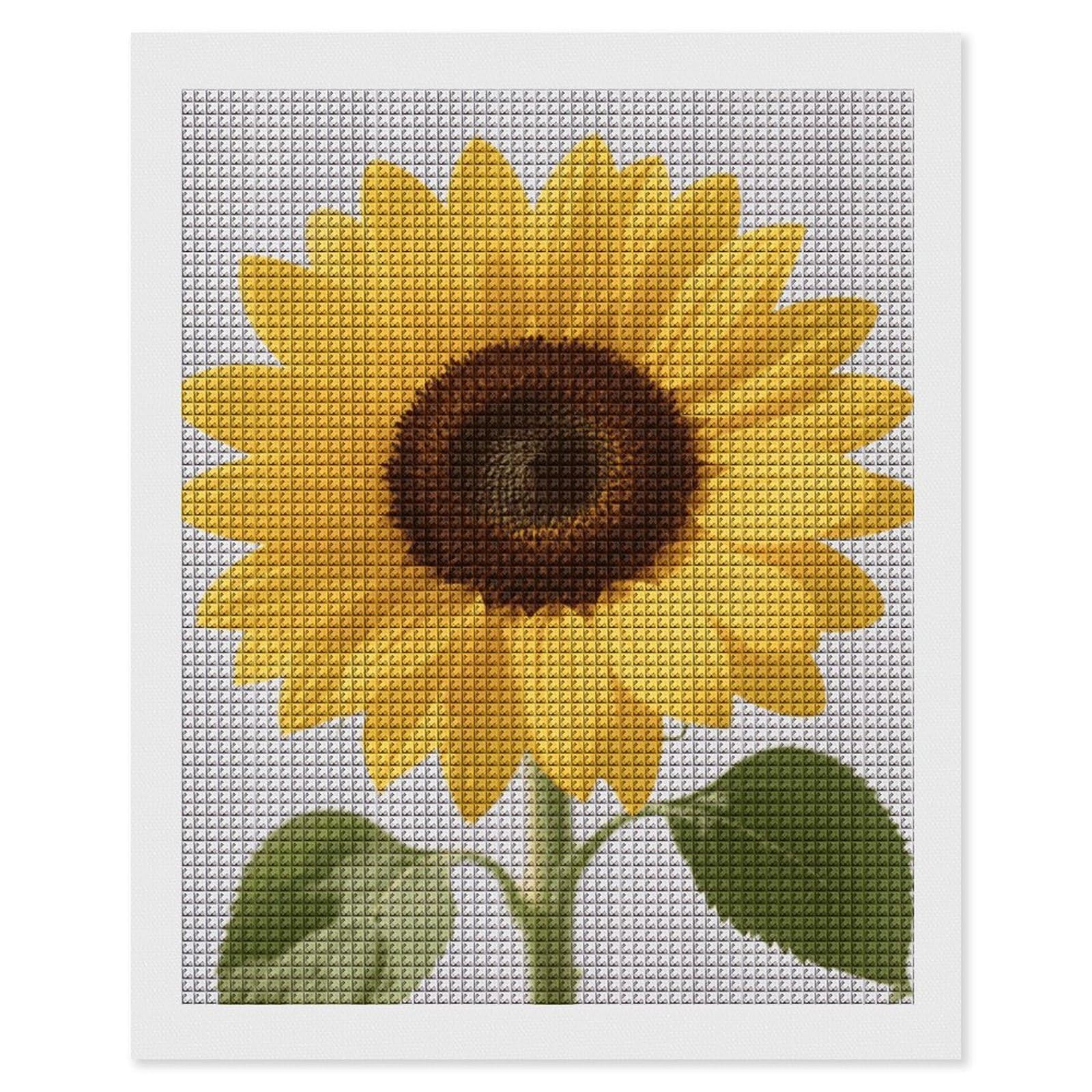 FodPand Yellow Summer Sunflower 5D Diamond Painting Kits for Adults Beginners Full Drill Square Diamond Dots Pictures Gem Art Supplies for Home Wall Room Decoration DIY Craft Set Gift 16x20