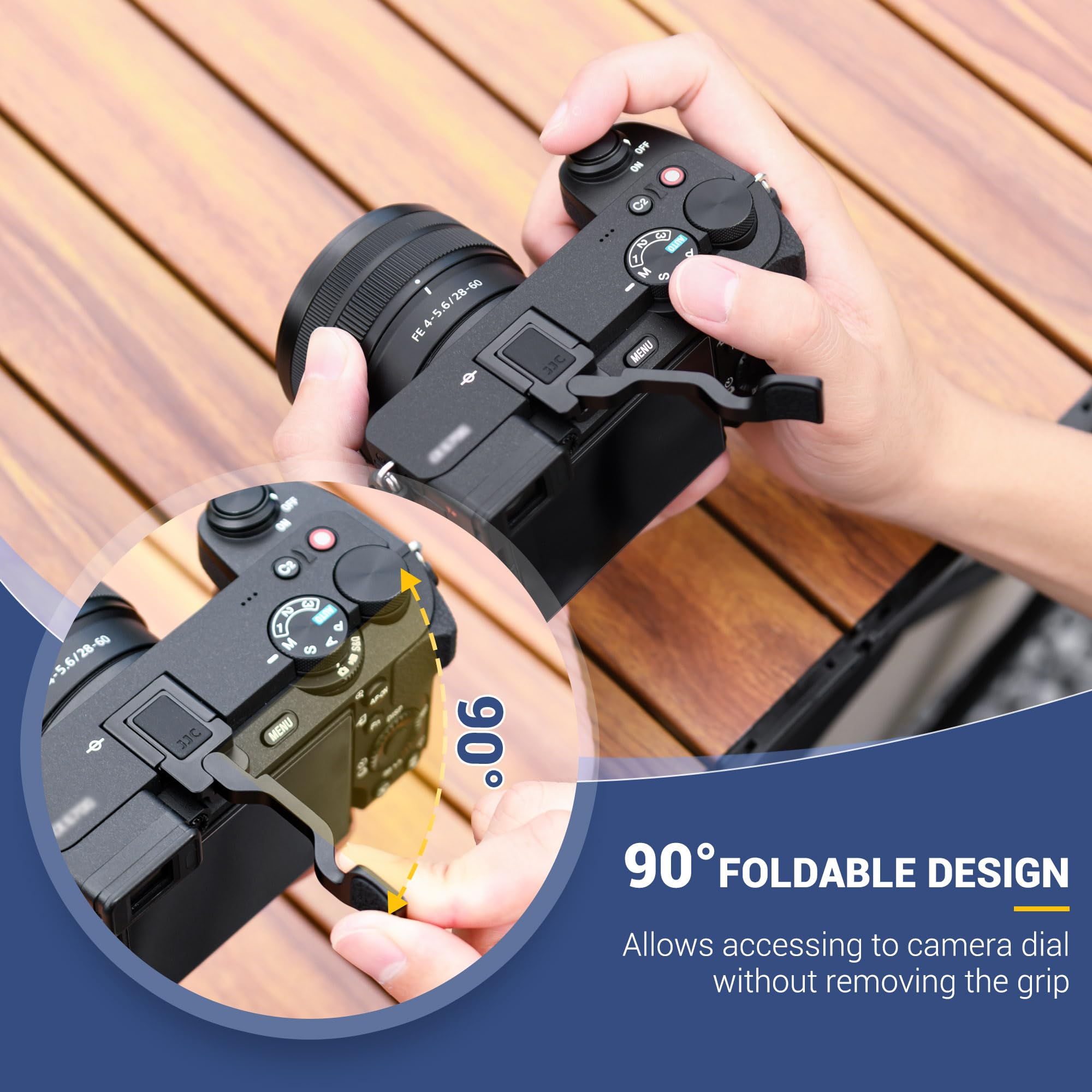 Poignée Thumbs Up En Alliage Aluminium Pour Sony A6000/A6100/A6300/A6400 - Améliore Prise à Une Main - Noir - 6