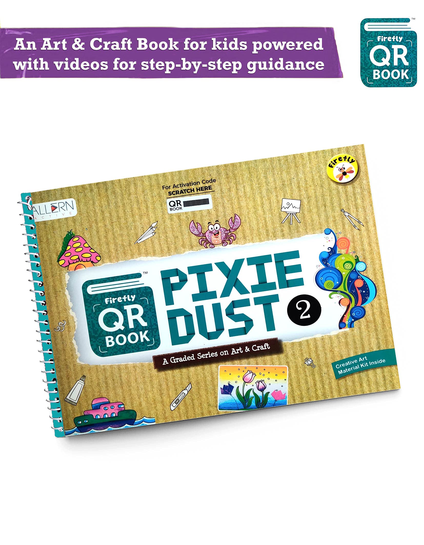 Firefly Pixie Dust Art and Craft DIY Set for Kids 3 to 8 Years | Craft Kit with all Craft Materials and Videos | Kids Gift for Girls, Boys | Book 2 [Paperback] Content Team at Chetana Publications