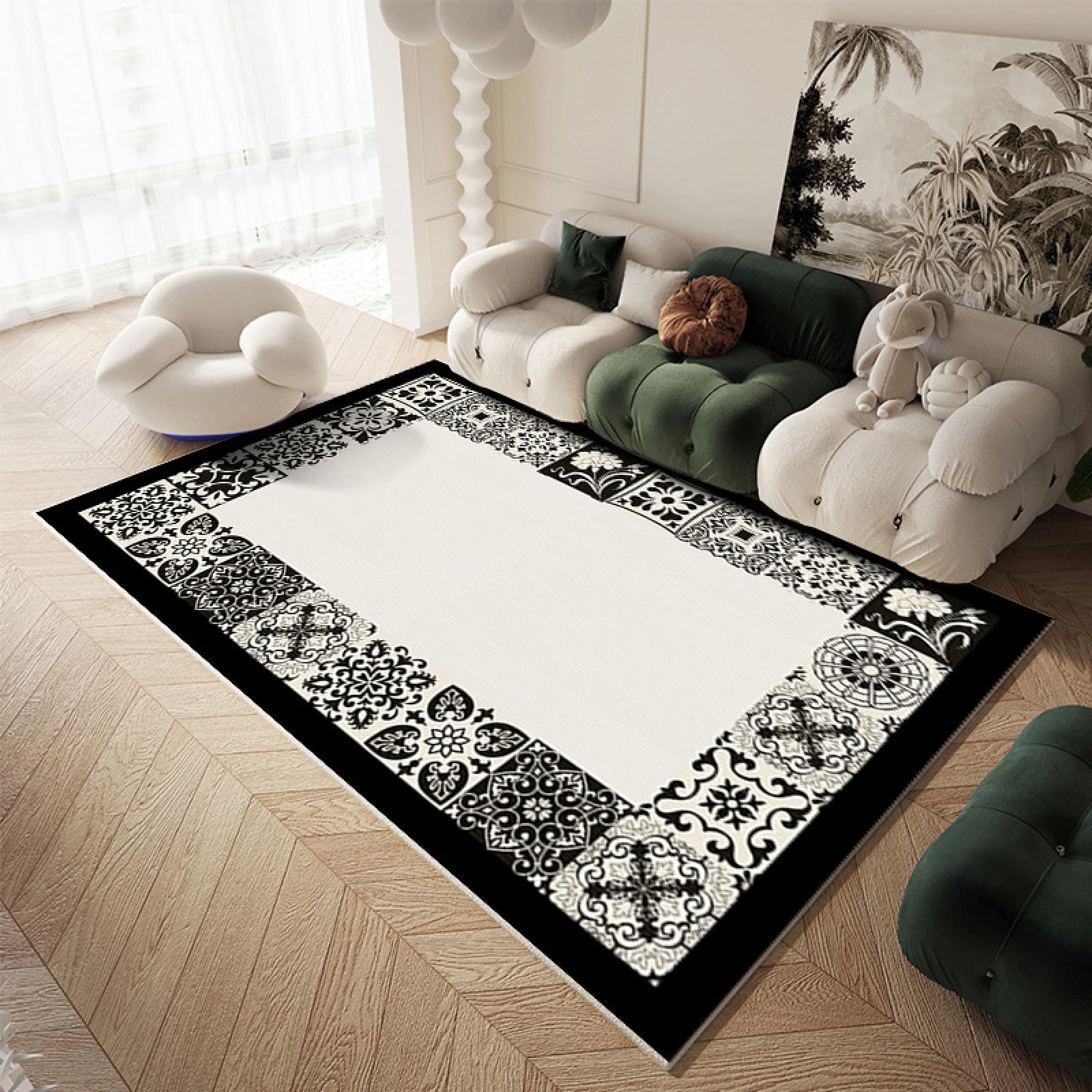 Felpudo Entrada Casa Flor Negra Gris Alfombra Salon Lavable Alfombra Entrada Casa Exterior Poliéster Felpudo Exterior Lluvia Suave Alfombras de Habitacion Salon Antideslizante Tapete 100x150cm