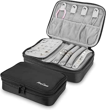 ProCase Travel Jewelry Organizer Bag, Soft Padded Portable Storage Pouch for Earrings, Rings, Necklaces, Bracelets