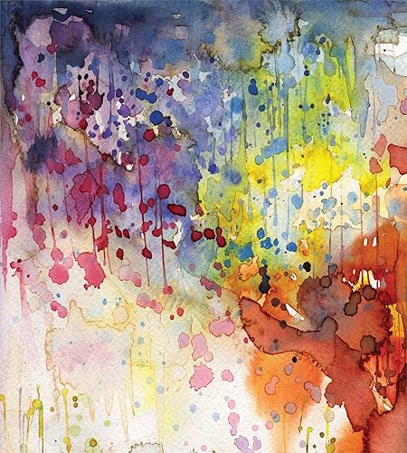 Miniatura 2 de Ambesonne Juego de 2 funda de edredón abstracta, estilo grunge, aspecto sucio, manchas de acuarela coloridas, juego de ropa de cama decorativo de 6