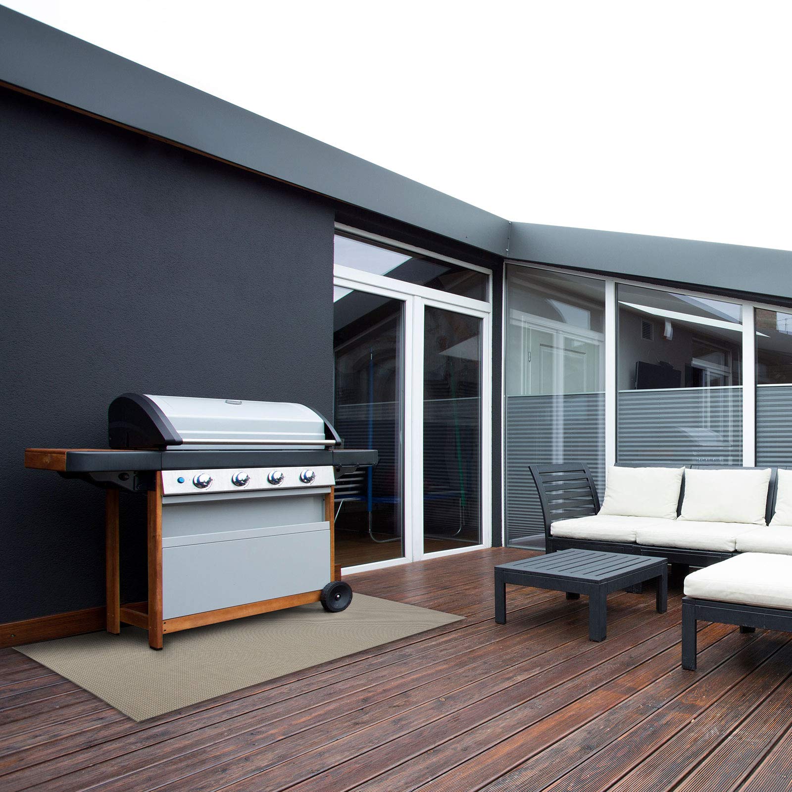 Tappeto per Esterni | Design Pavimento per Balcone, terrazzo o Giardino | passatoia o Articoli di Arredamento | Resistente alle intemperie e ad Alta Resistenza (60 x 100 cm, Naples)