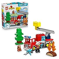 LEGO DUPLO Autopompa con Manichetta e Pompiere - Gioco Didattico per la Motricità Fine