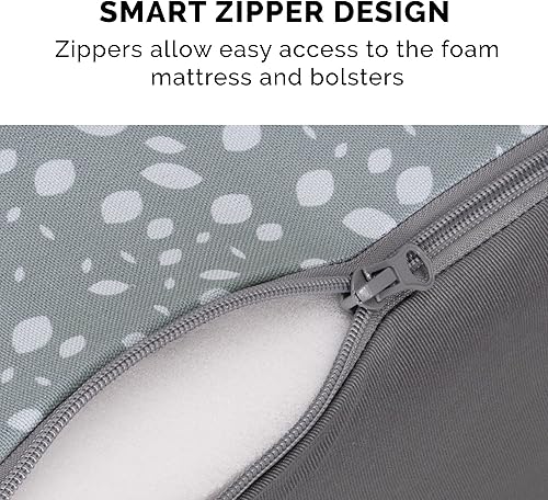 Miniatura 8 de Furhaven - Cama para perro de espuma ortopédica, estilo caja de huevos, estilo diván en forma de L, de felpa y estampado de almendras, almendras