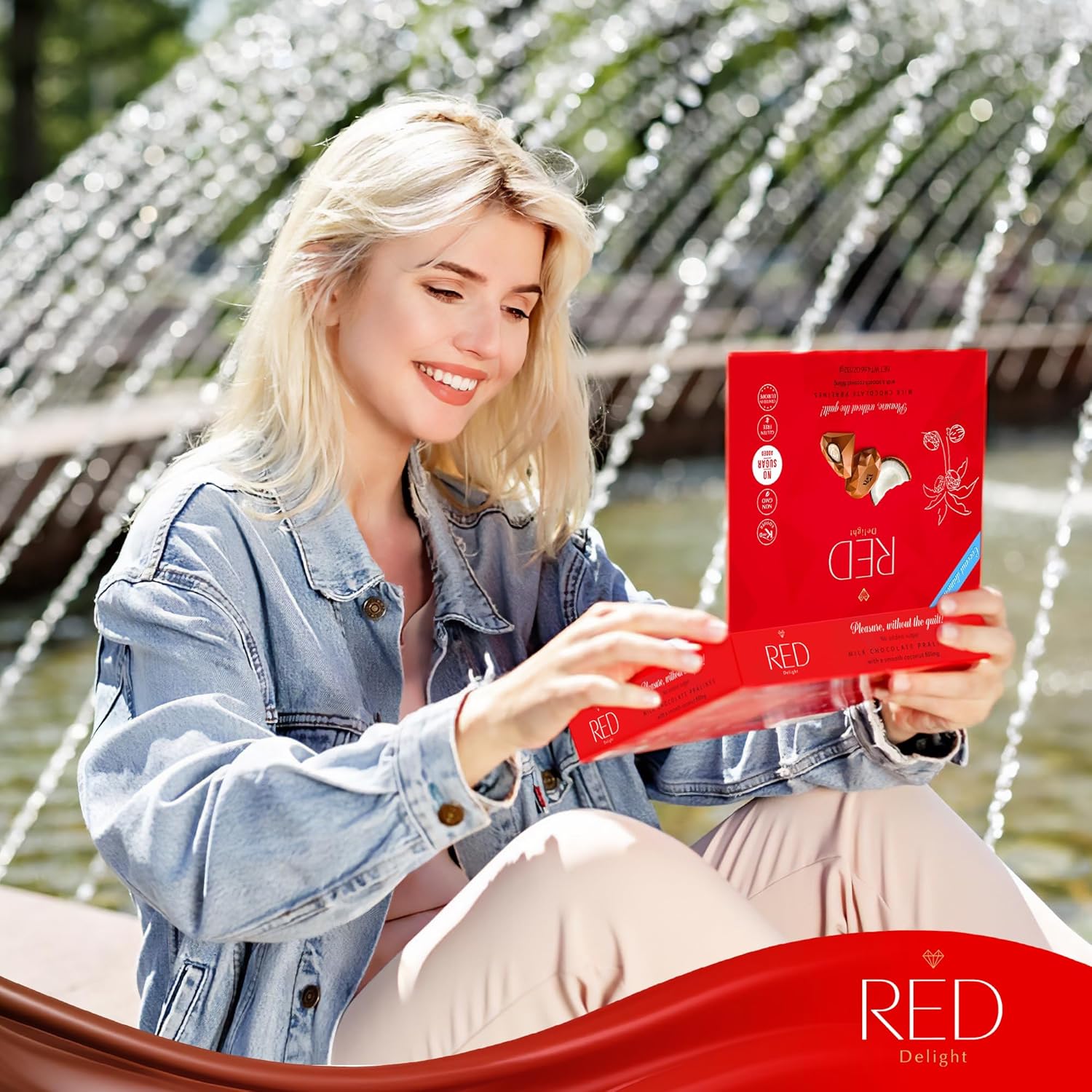 Red Delight Milk Chocolate Diamond Truffles with Smooth Coconut Filling - Pack of 3 (With 36 Chocolate Truffles) 13.98 oz Creamy Treats - Kosher, No Added Sugar, Gluten-Free European-Style Chocolates