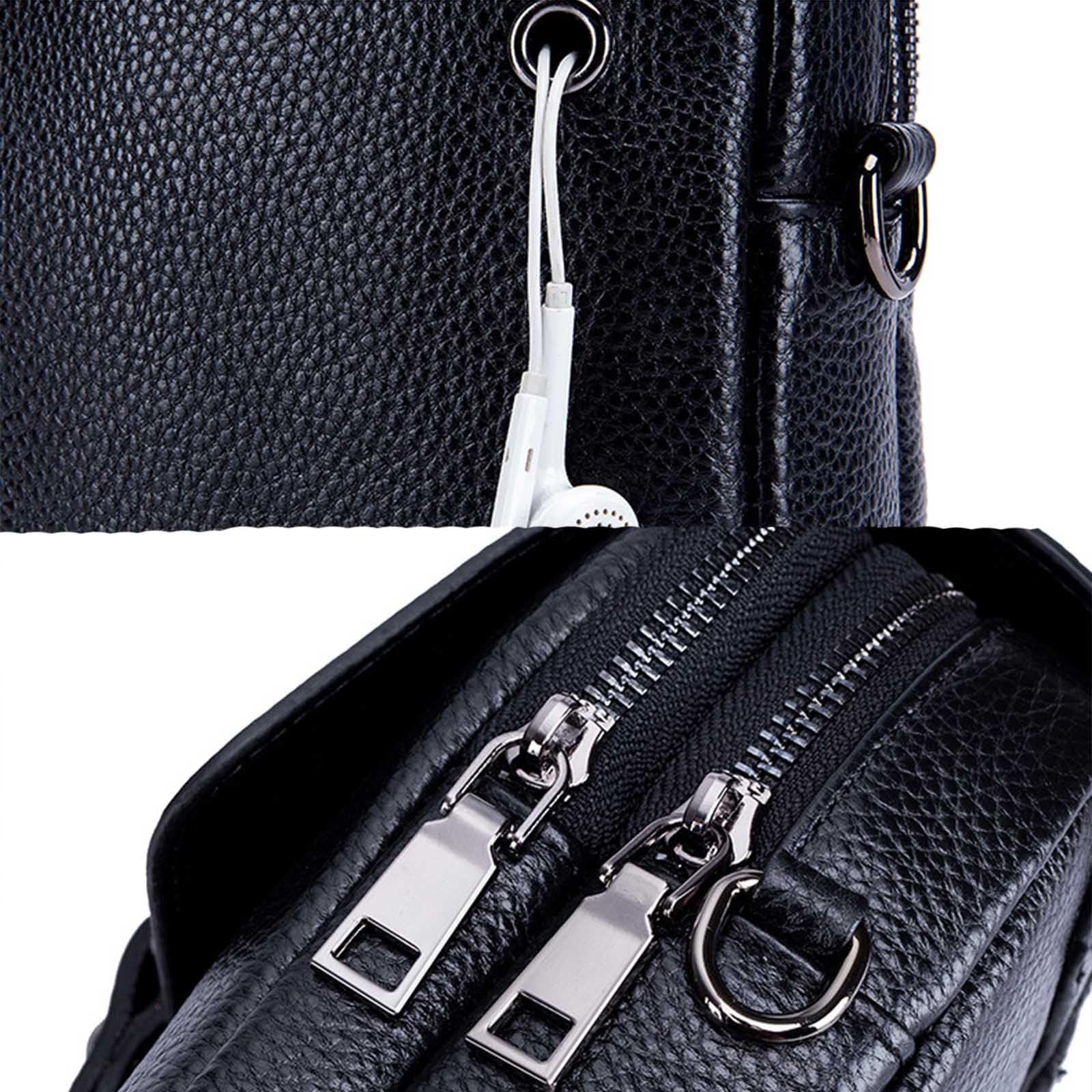 Bolso Bandolera Vintage Para Teléfono Para Mujer, Bolso Bandolera Ligero de Piel Auténtica
