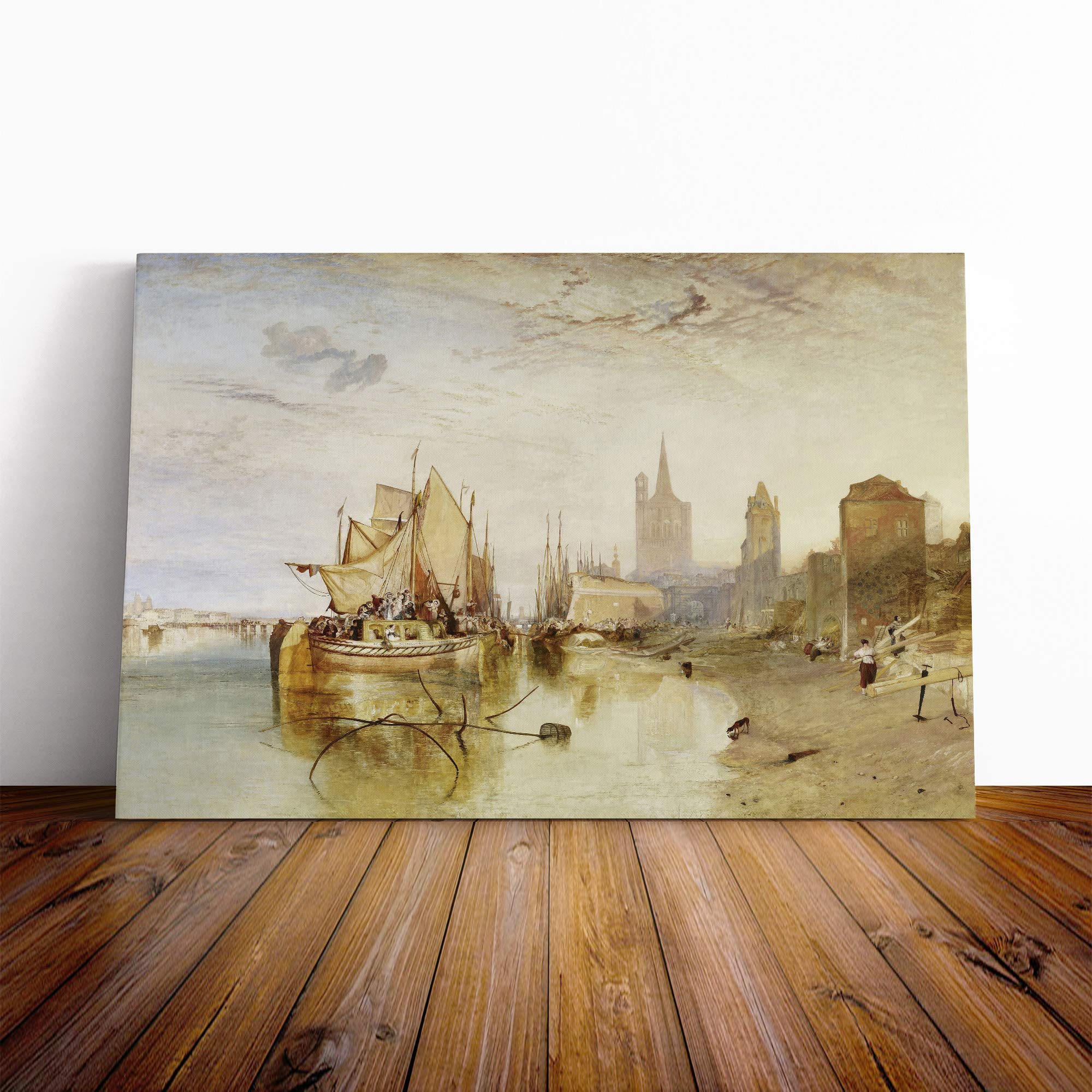 Joseph William Turner The Arrival of a Packet Boat Canvas Print | Gallery Wrapped 30mm Frame Wall Art | 20x14 inches | Ready to Hang | Contemporary Seascape Picture | Living Room Bedroom Lounge Office