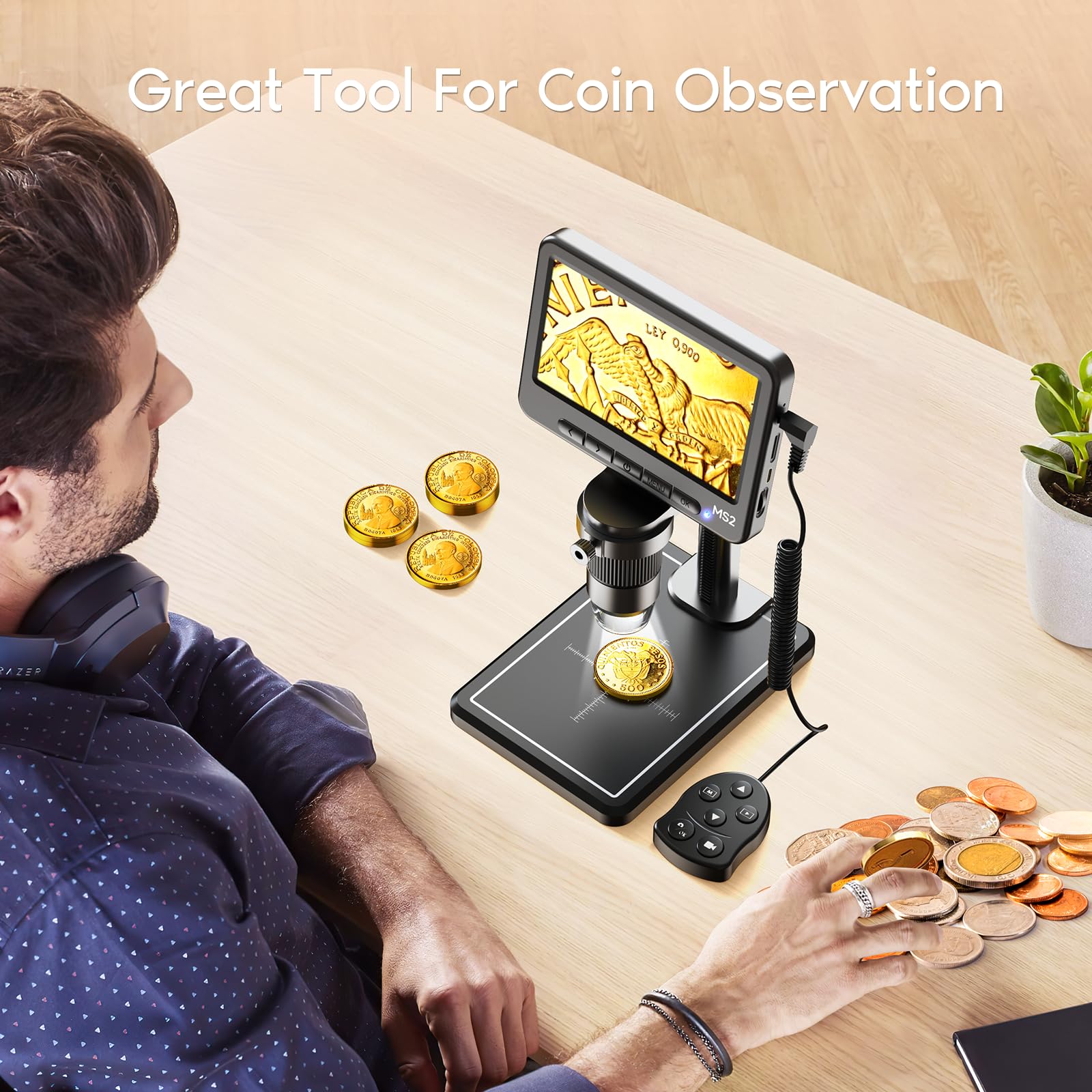 Amazon.co.jp: Leipan 1080P LCD デジタル顕微鏡 32GB SDカード付き コイン顕微鏡 5インチIPSスクリーン付き  PCビュー 写真/ビデオキャプチャ Windows Mac対応 : 家電＆カメラ