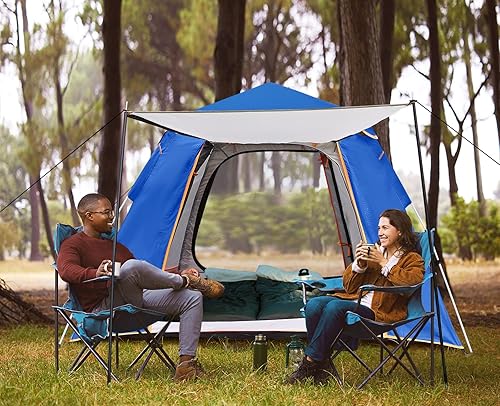 Miniatura 2 de Tienda de campaña para 4 personas, tienda de campaña con un solo toque, tienda de campaña emergente, domo familiar, impermeable, para mochileros,