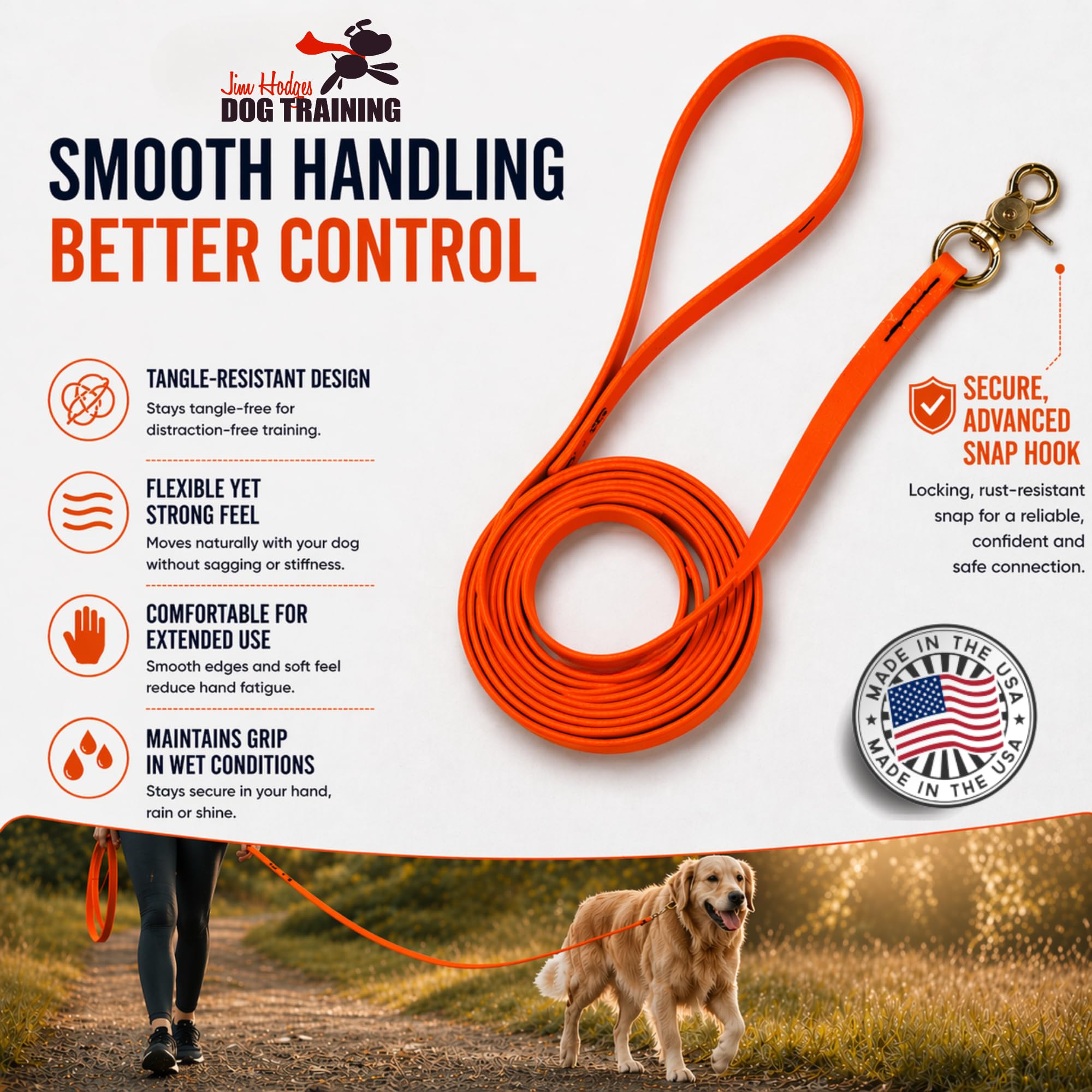 Gummy K9 - Guinzaglio lungo per cani, in biothane, lunghezza 3,5 m, 32,5 m, servizio di addestramento a camminata, lavabile, impermeabile, per gruppi K9, proprietari di cani e