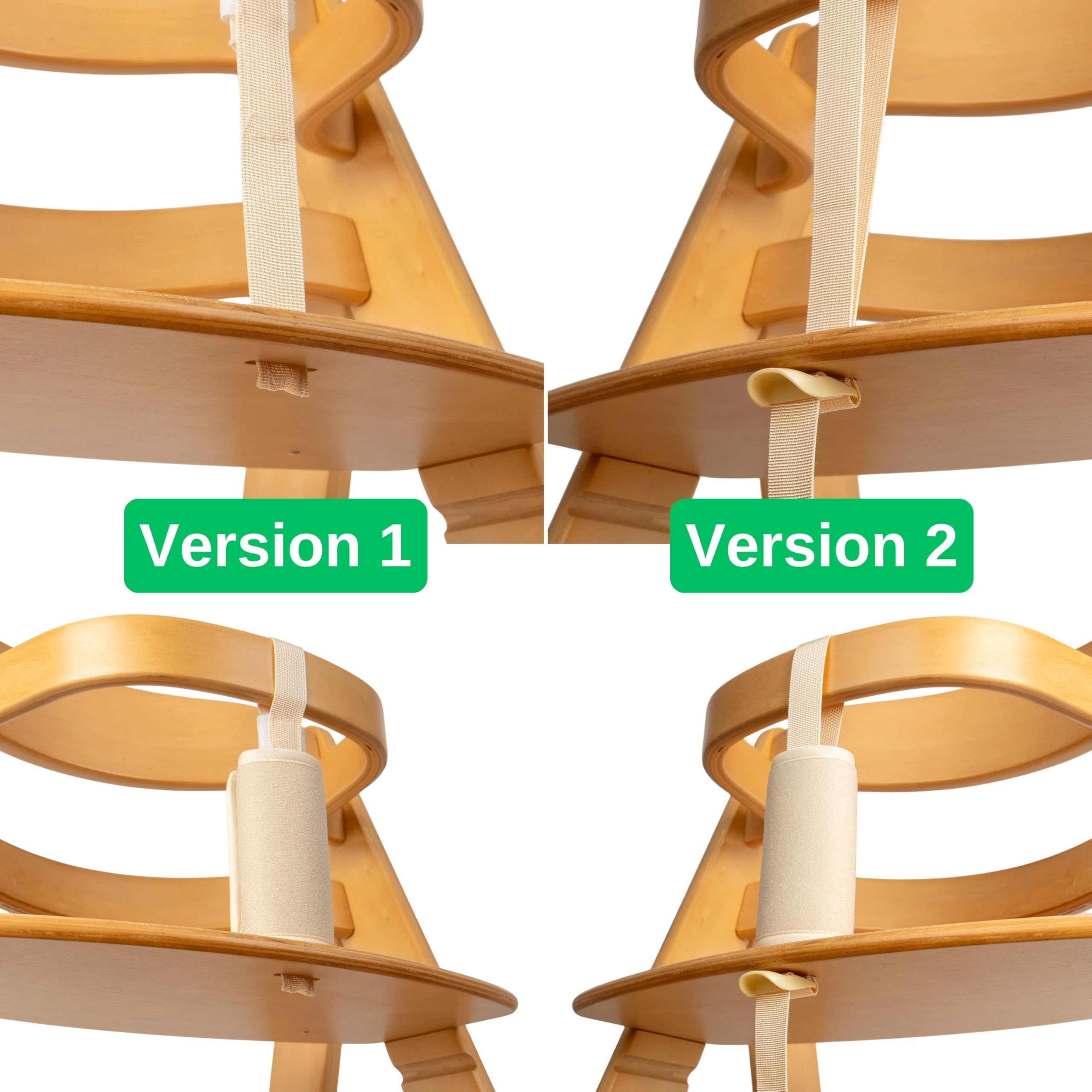 Set cintura inguinale con protezione cintura per seggiolone, confezione da 3, in beige, due cinture compatibili con Hauck Alpha Beta, Stokke Tripp Trapp, roba, Kinderkraft, ecc.