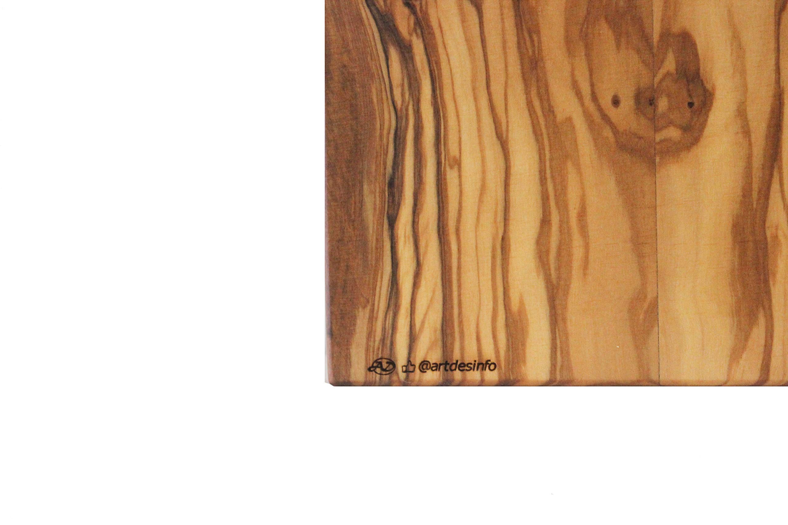 Tagliere " Astedè" in legno di ulivo da cucina cm. 25x40 rettangolare e rustico ideale per frutta, verdura e carne
