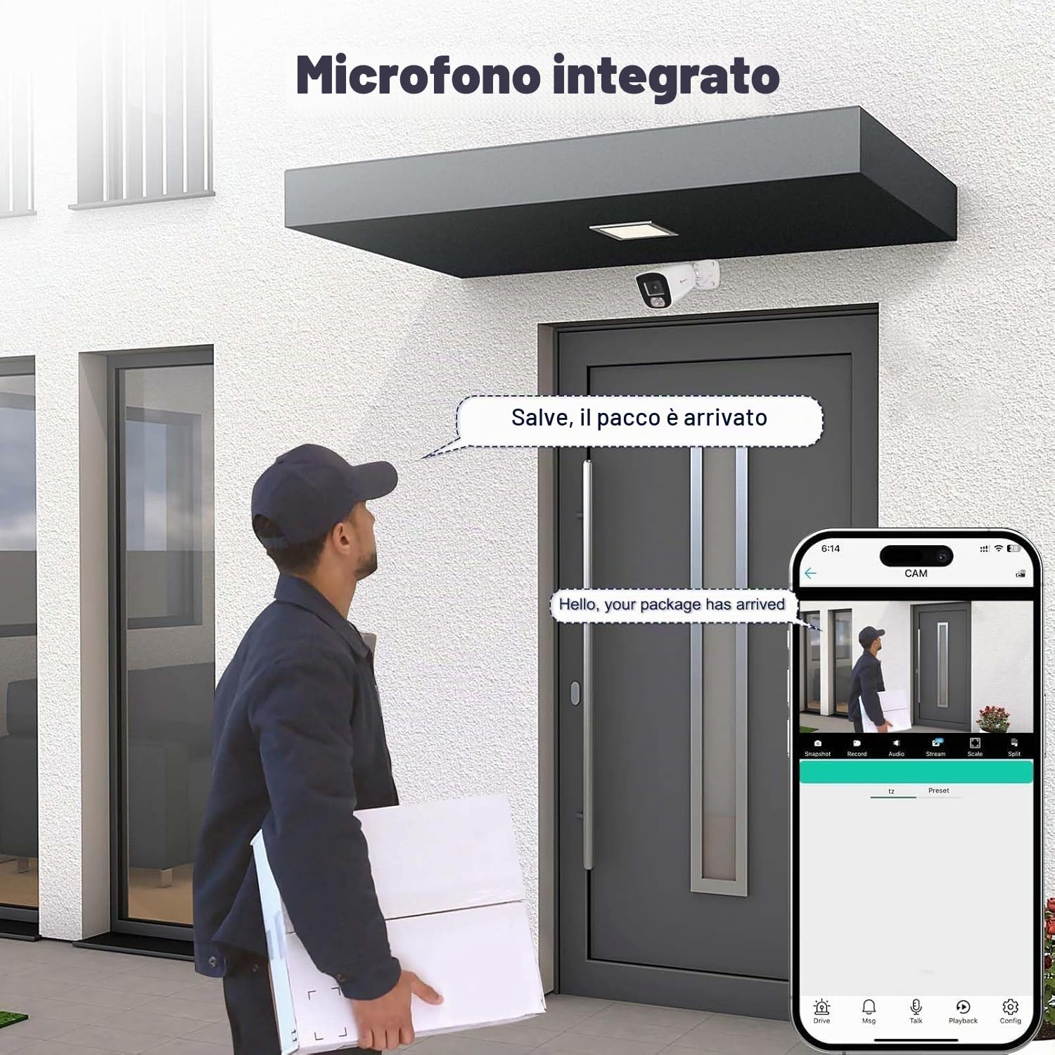 Anpviz 4MP Telecamera IP PoE Esterno, Alloggiamento Interamente in Metallo | Rilevamento Intelligente delle Persone, Microfono Integrato, Visione Notturna a Colori Intelligente, Nessun Alimentatore