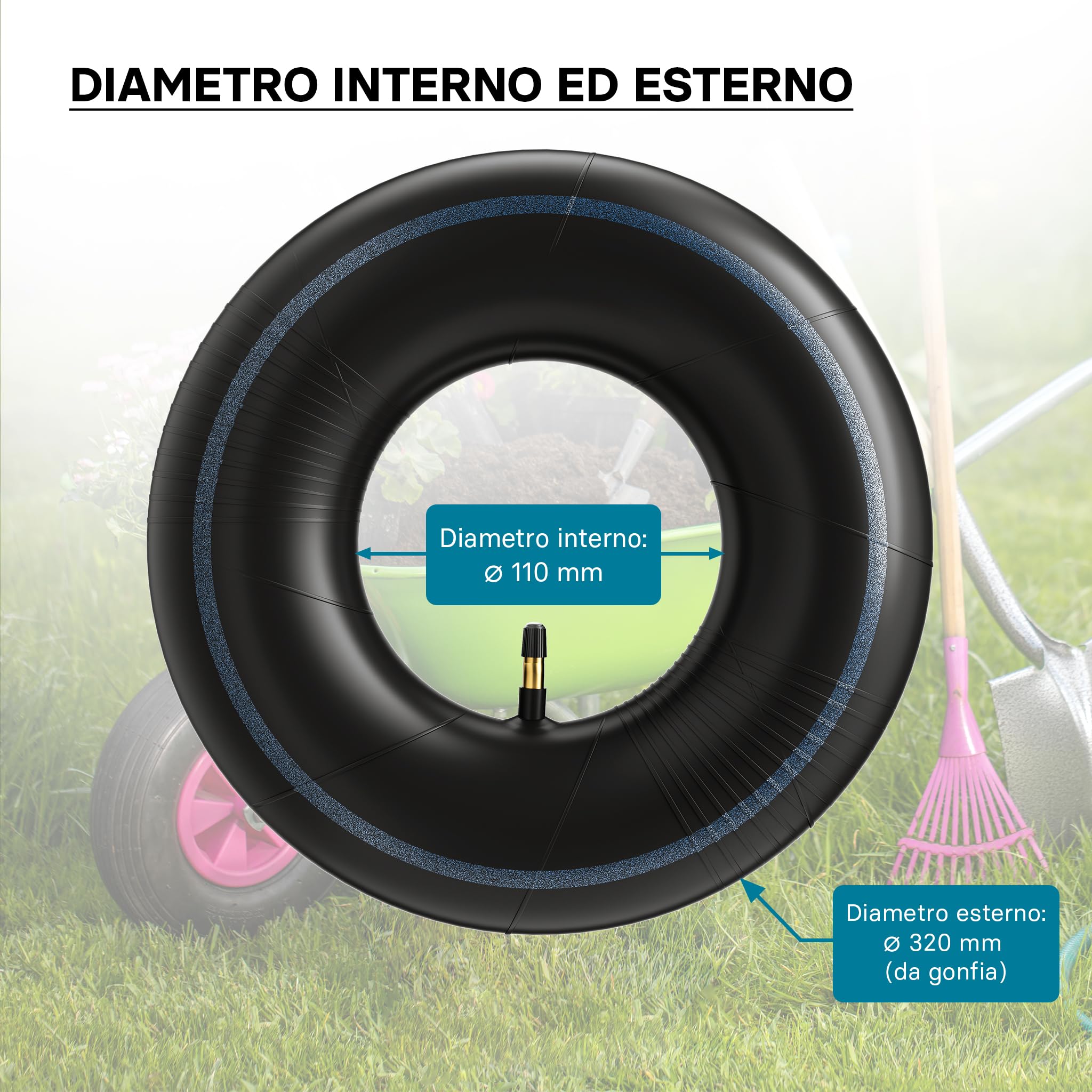 Camera d'aria per pneumatici trattorino rasaerba TR13 13x5.00-6