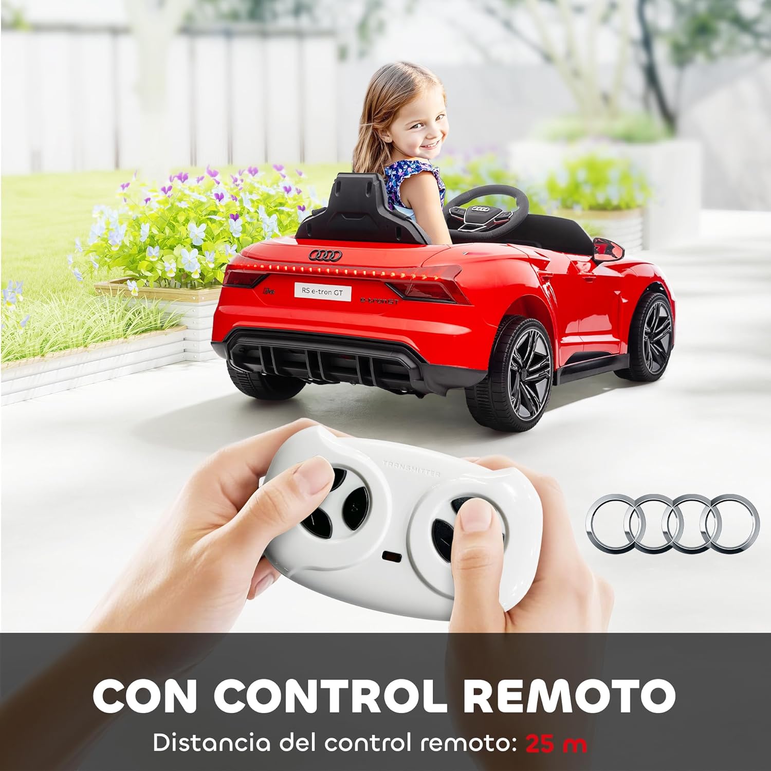 HOMCOM Audi RS e-Tron GT rojo control parental